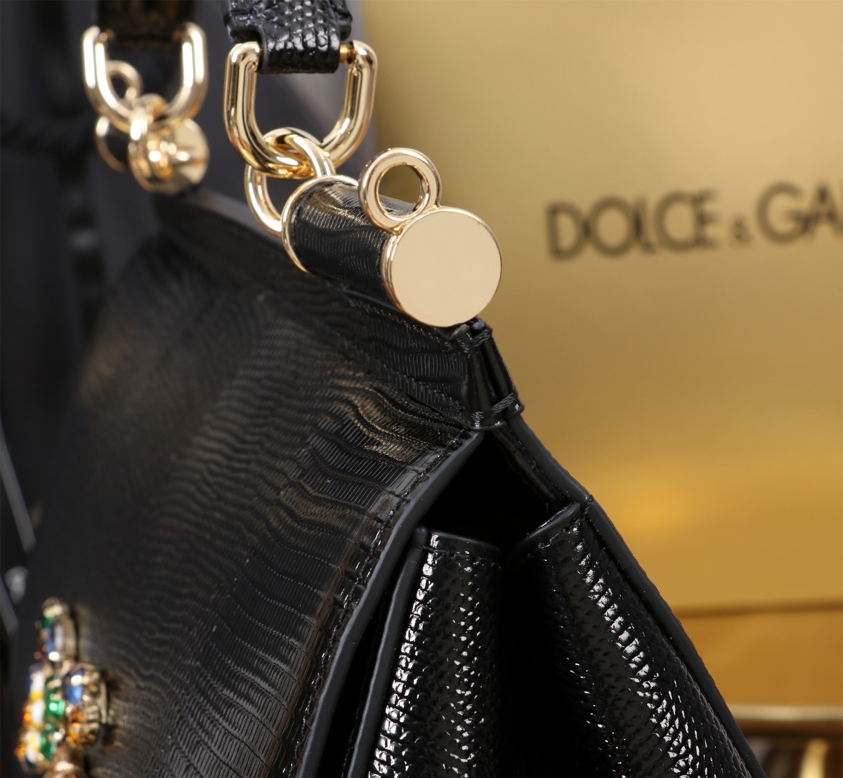 🦎🦎新款钻扣🔥🔥Dolce & Gabban杜嘉班纳 💋(🔍BB6113# 蜥蜴纹钻扣 Sicily 1