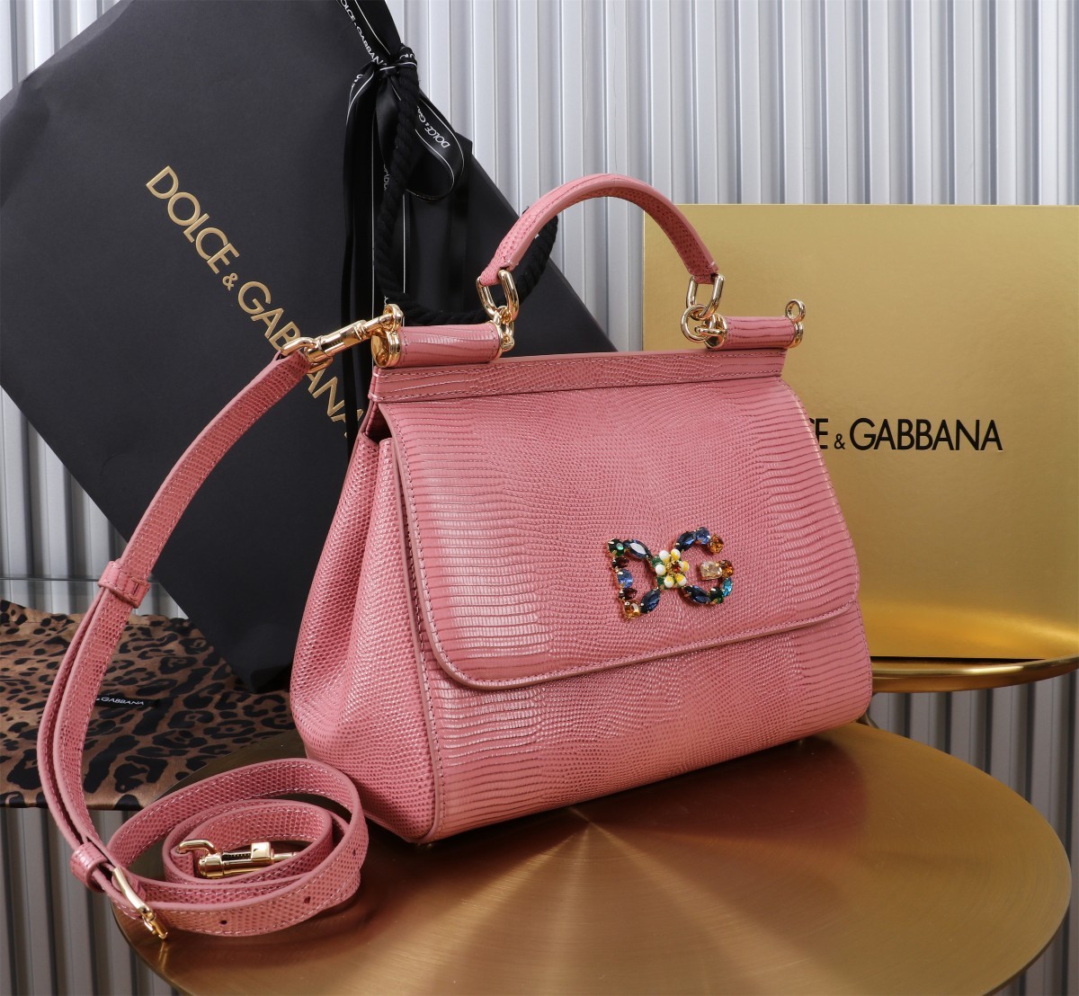 🦎🦎新款钻扣🔥🔥Dolce & Gabban杜嘉班纳 💋(🔍BB6113# 蜥蜴纹钻扣 Sicily 1