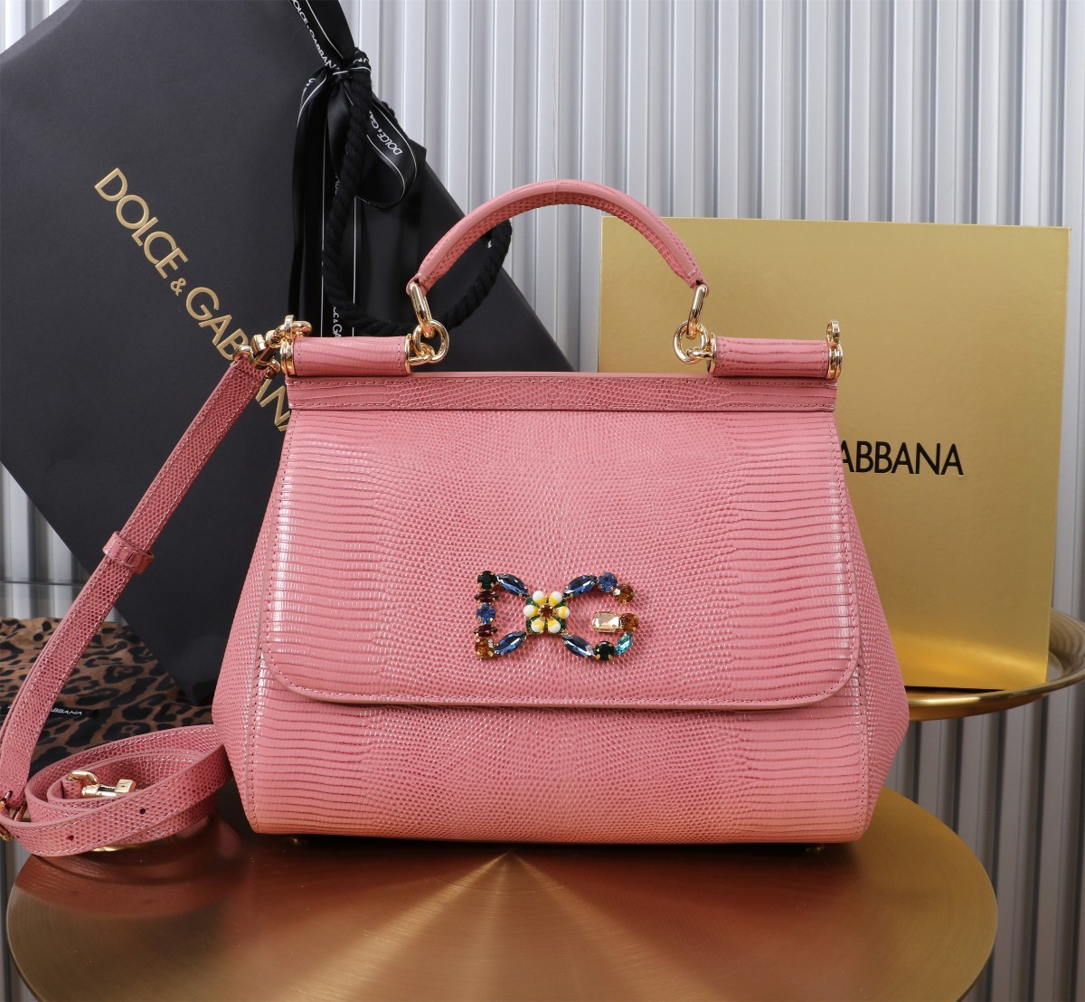 🦎🦎新款钻扣🔥🔥Dolce & Gabban杜嘉班纳 💋(🔍BB6113# 蜥蜴纹钻扣 Sicily 1