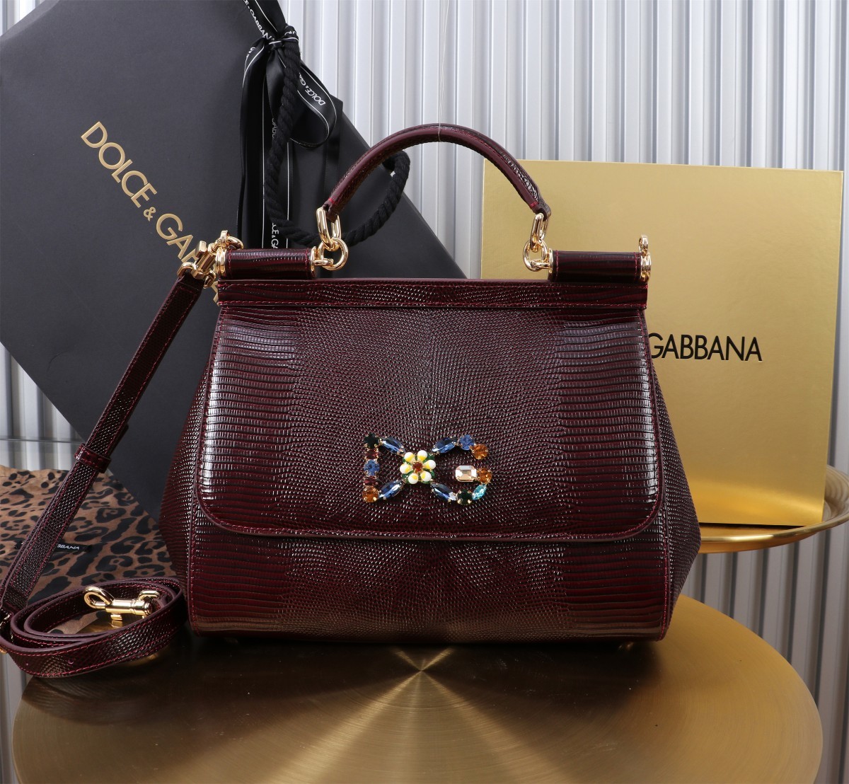 🦎🦎新款钻扣🔥🔥Dolce & Gabban杜嘉班纳 💋(🔍BB6113# 蜥蜴纹钻扣 Sicily 1