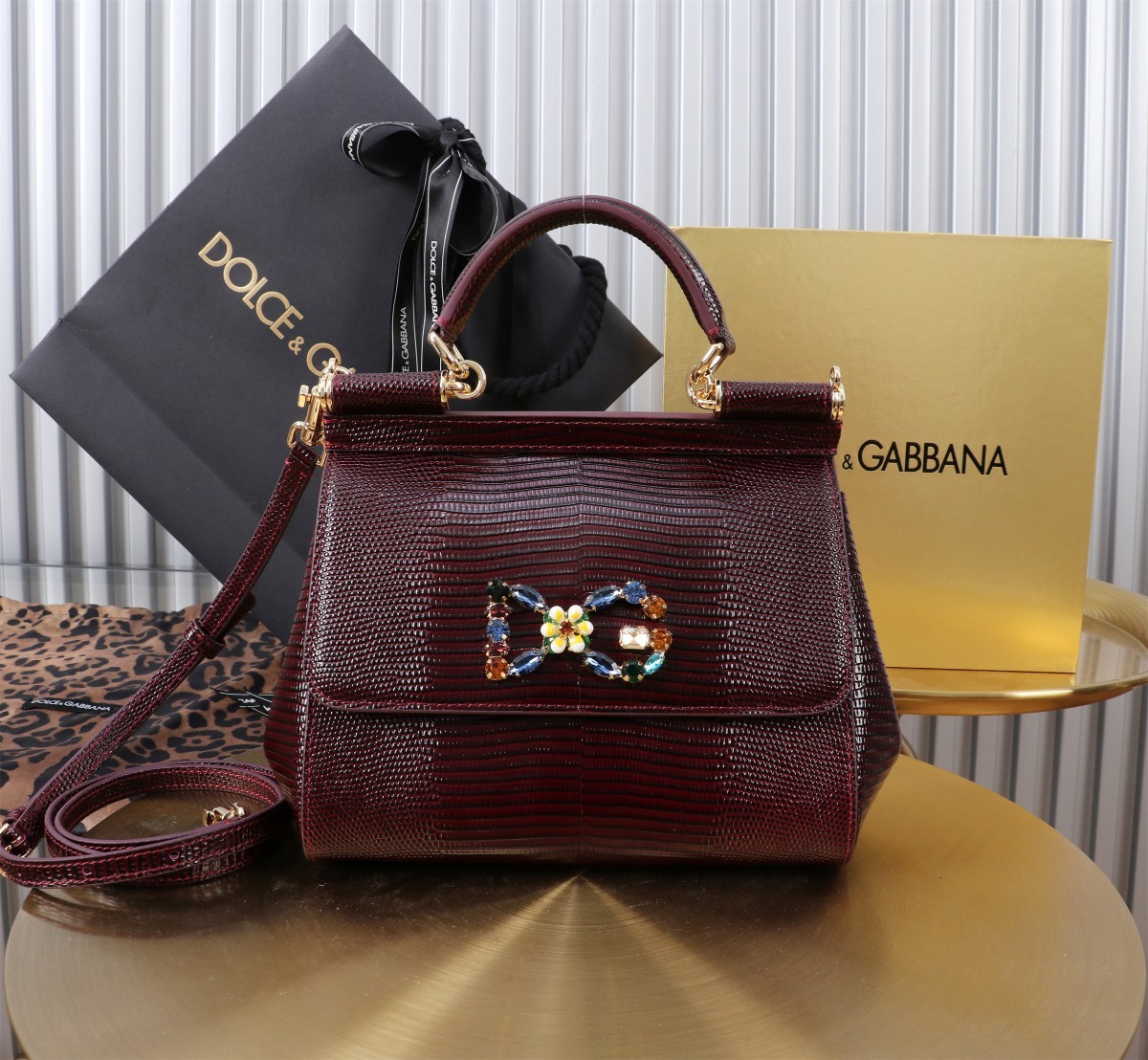 🦎新款钻扣💎Dolce & Gabban杜嘉班纳 💋(🔍BB6112# 蜥蜴纹 Sicily 100%正