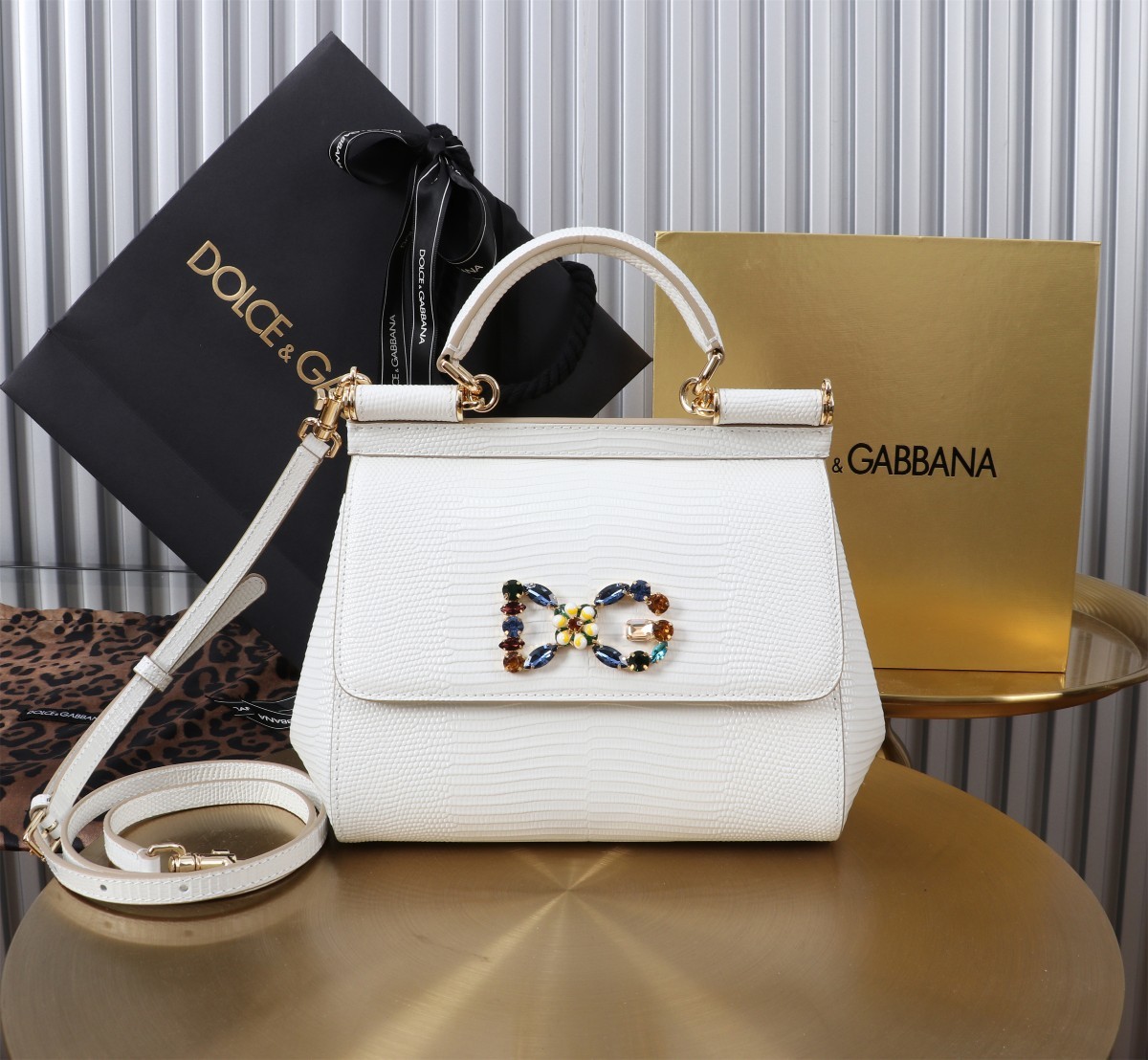 🦎新款钻扣💎Dolce & Gabban杜嘉班纳 💋(🔍BB6112# 蜥蜴纹 Sicily 100%正