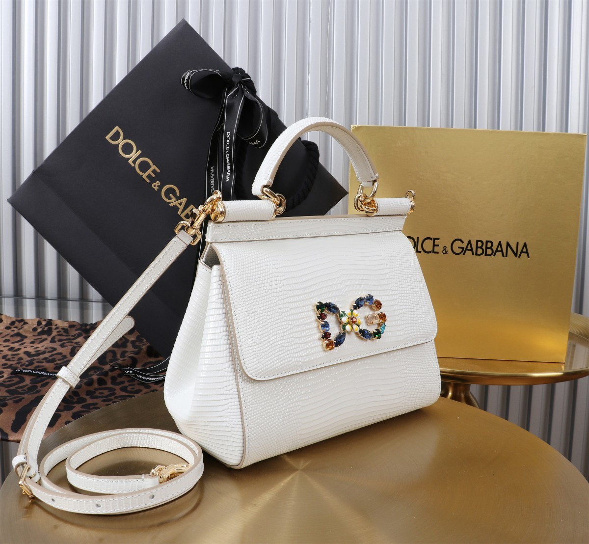 🦎新款钻扣💎Dolce & Gabban杜嘉班纳 💋(🔍BB6112# 蜥蜴纹 Sicily 100%正
