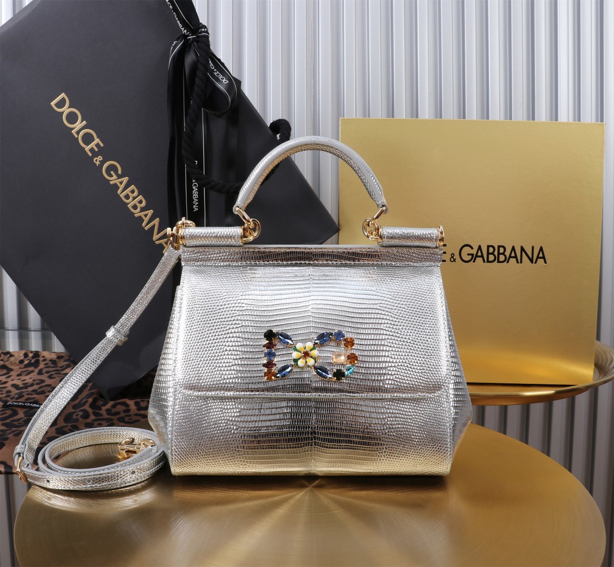 🦎新款钻扣💎Dolce & Gabban杜嘉班纳 💋(🔍BB6112# 蜥蜴纹 Sicily 100%正