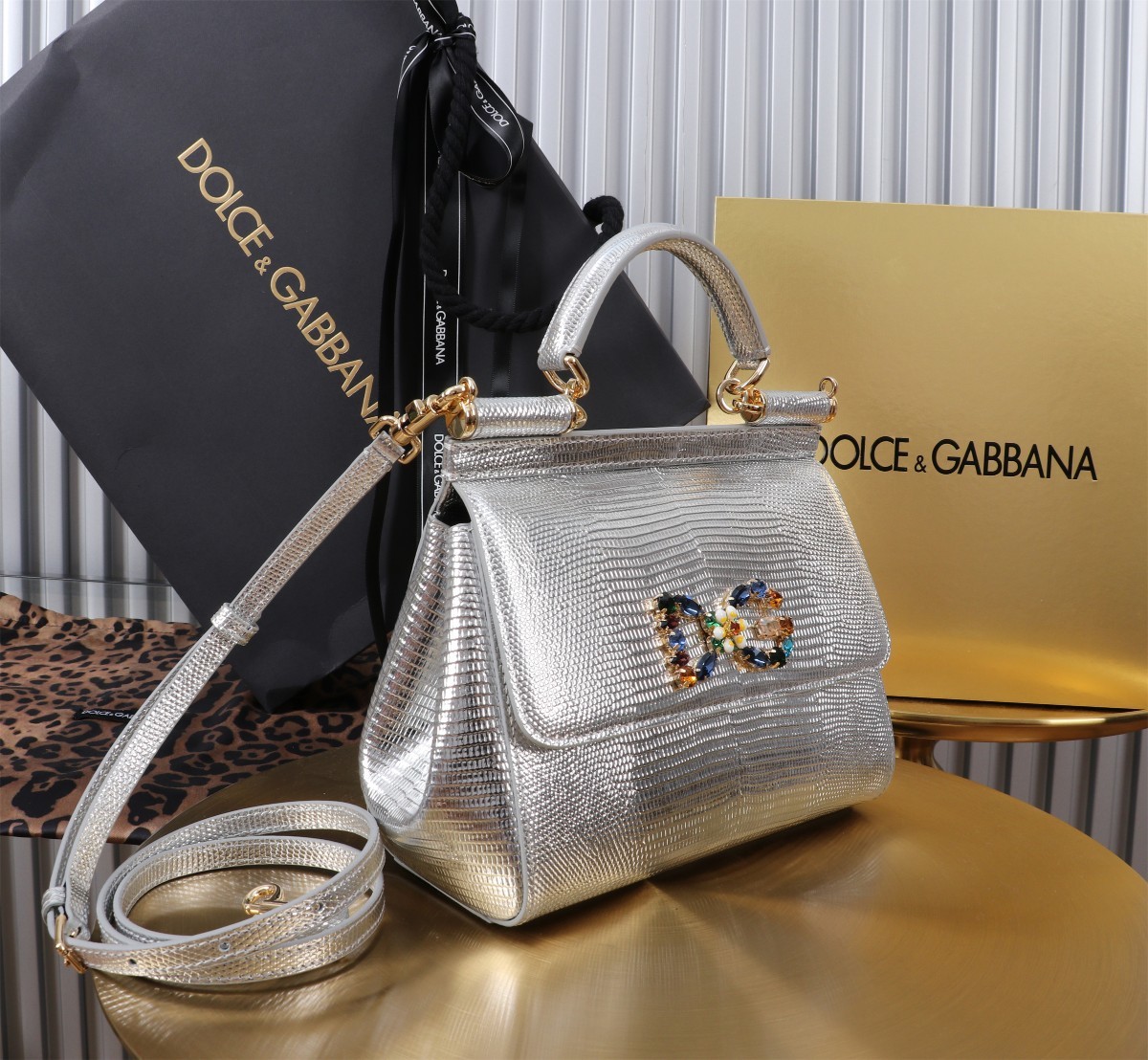 🦎新款钻扣💎Dolce & Gabban杜嘉班纳 💋(🔍BB6112# 蜥蜴纹 Sicily 100%正