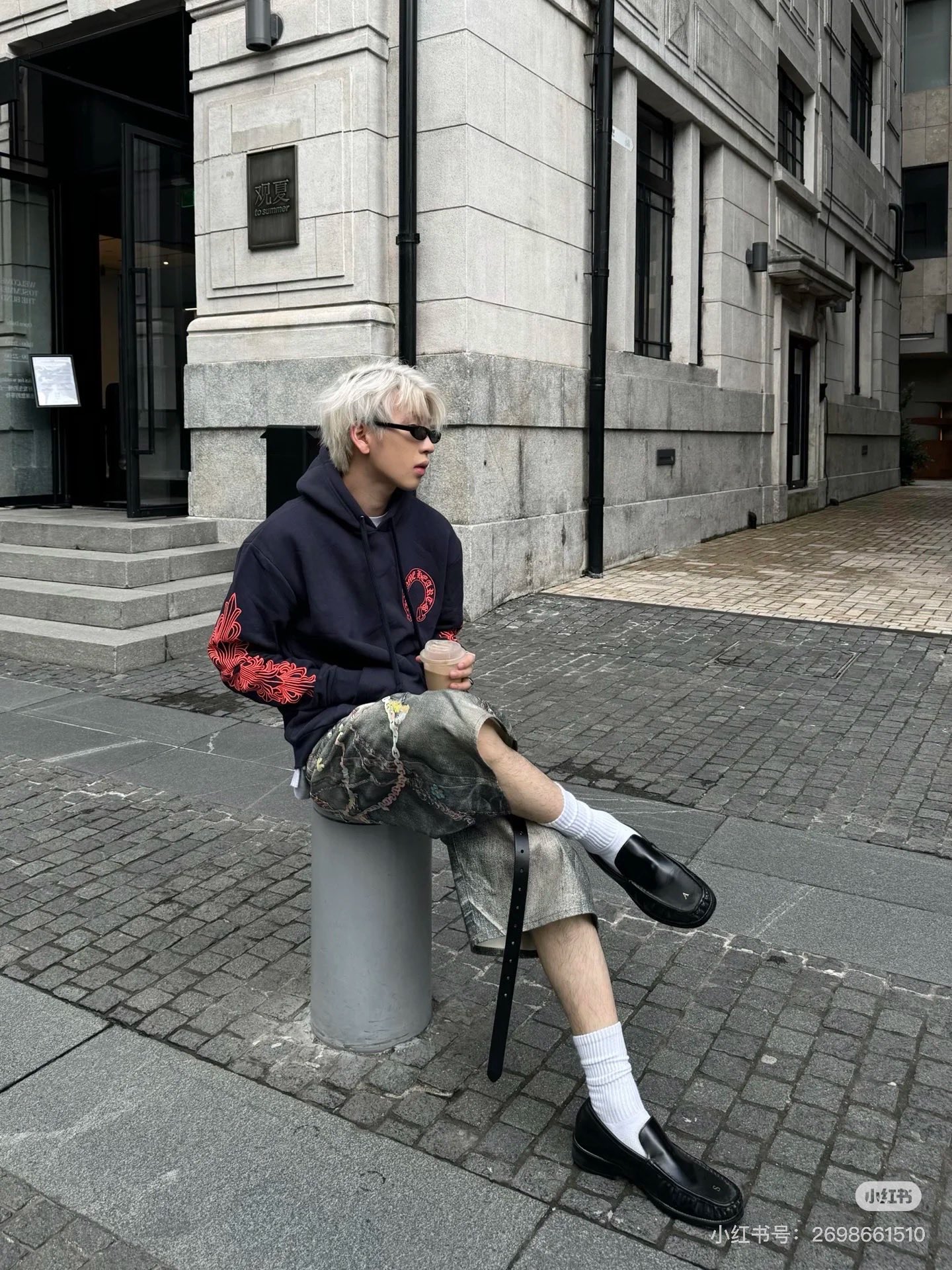 【上身图】CH 克罗心马蹄麒麟臂连帽外套（蓝色）