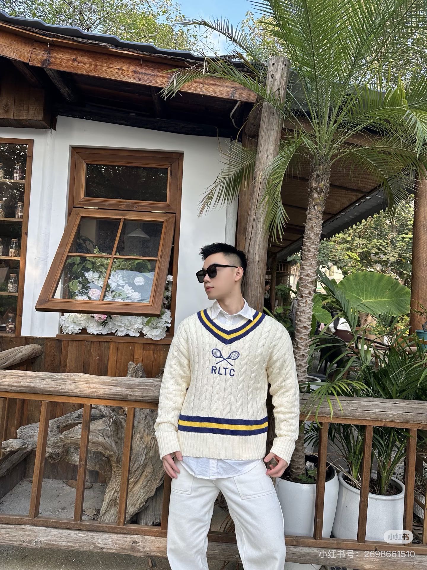 【上身图】Ral💰h Lauren 网球绞花编结毛衣