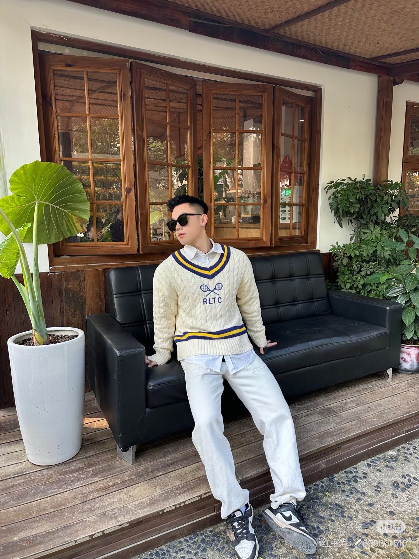 【上身图】Ral💰h Lauren 网球绞花编结毛衣