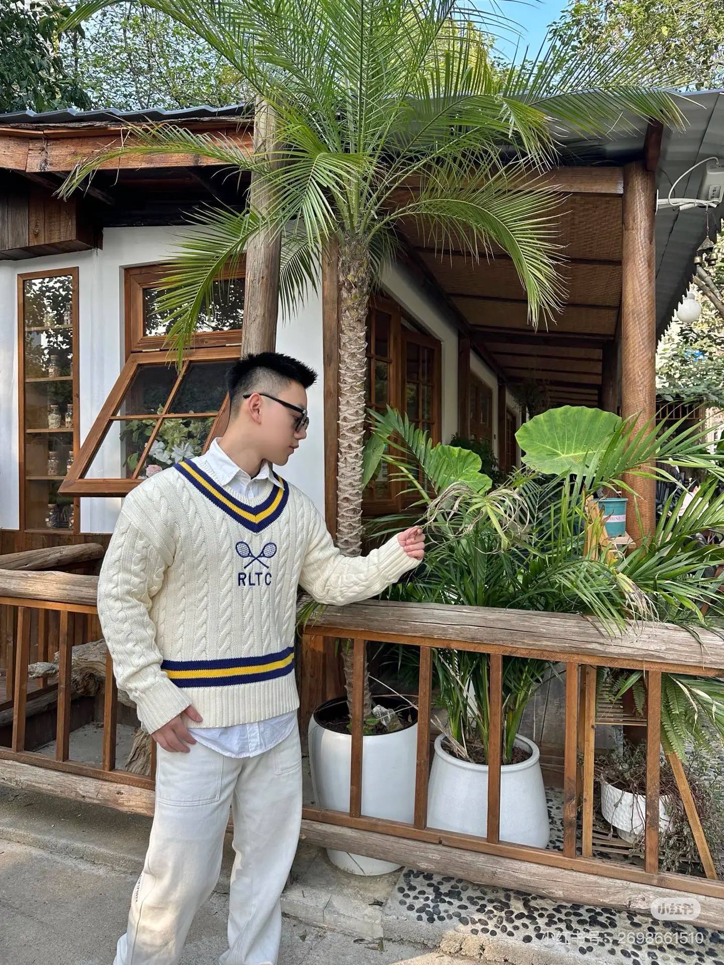 【上身图】Ral💰h Lauren 网球绞花编结毛衣