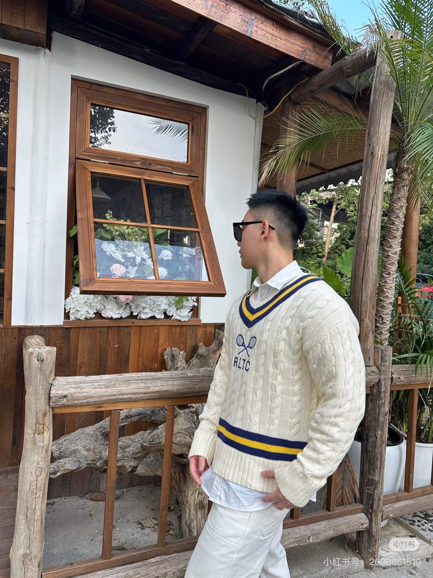 【上身图】Ral💰h Lauren 网球绞花编结毛衣