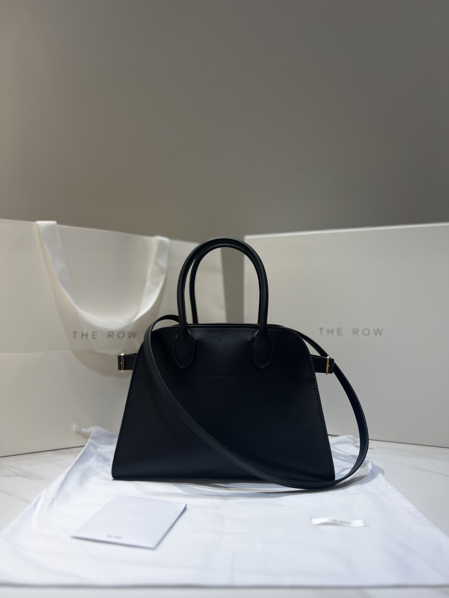 Calfskin Handbag Trapezoid Side Strap Crossbody