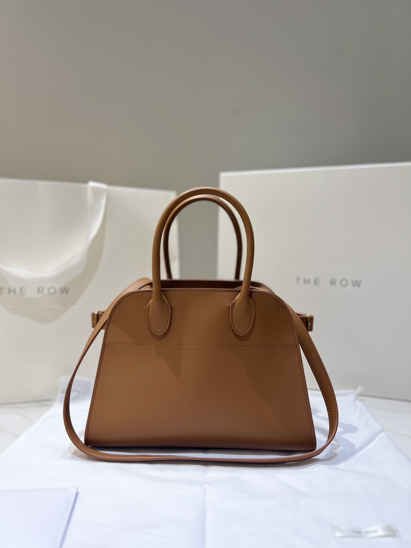 Calfskin Trapeze Top Handle Bag Crossbody with Strap