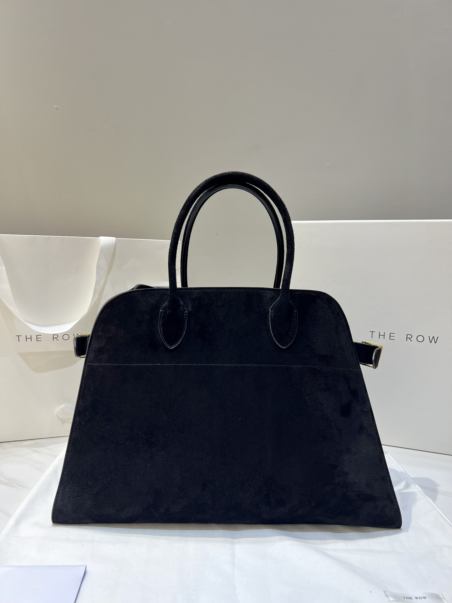 Suede Handbag Trapezoid Single Handle Side Buckle