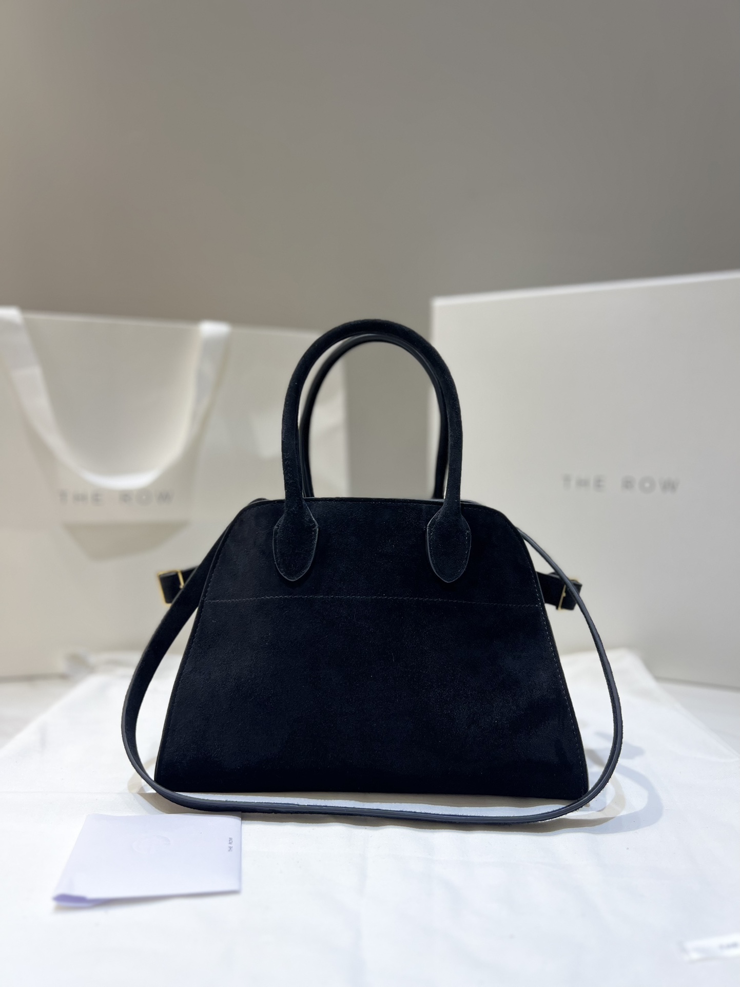 Matte Black Handbag Shoulder Bag Crossbody Trapezoid Bag