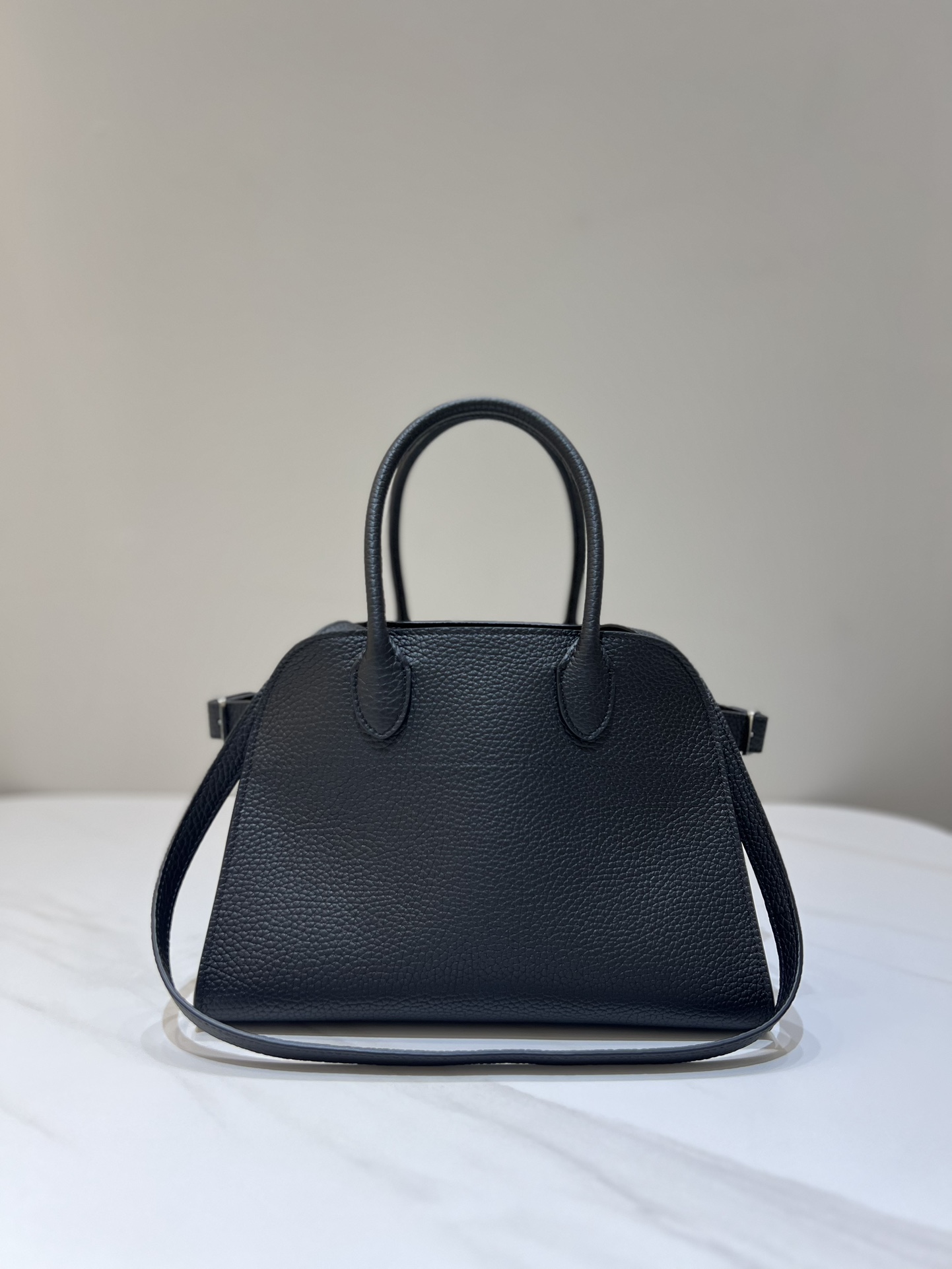 THE ROW TR Margaux10 Handbag, Lychee-Grain Calfskin, Trapezoid, Side Strap, Crossbody
