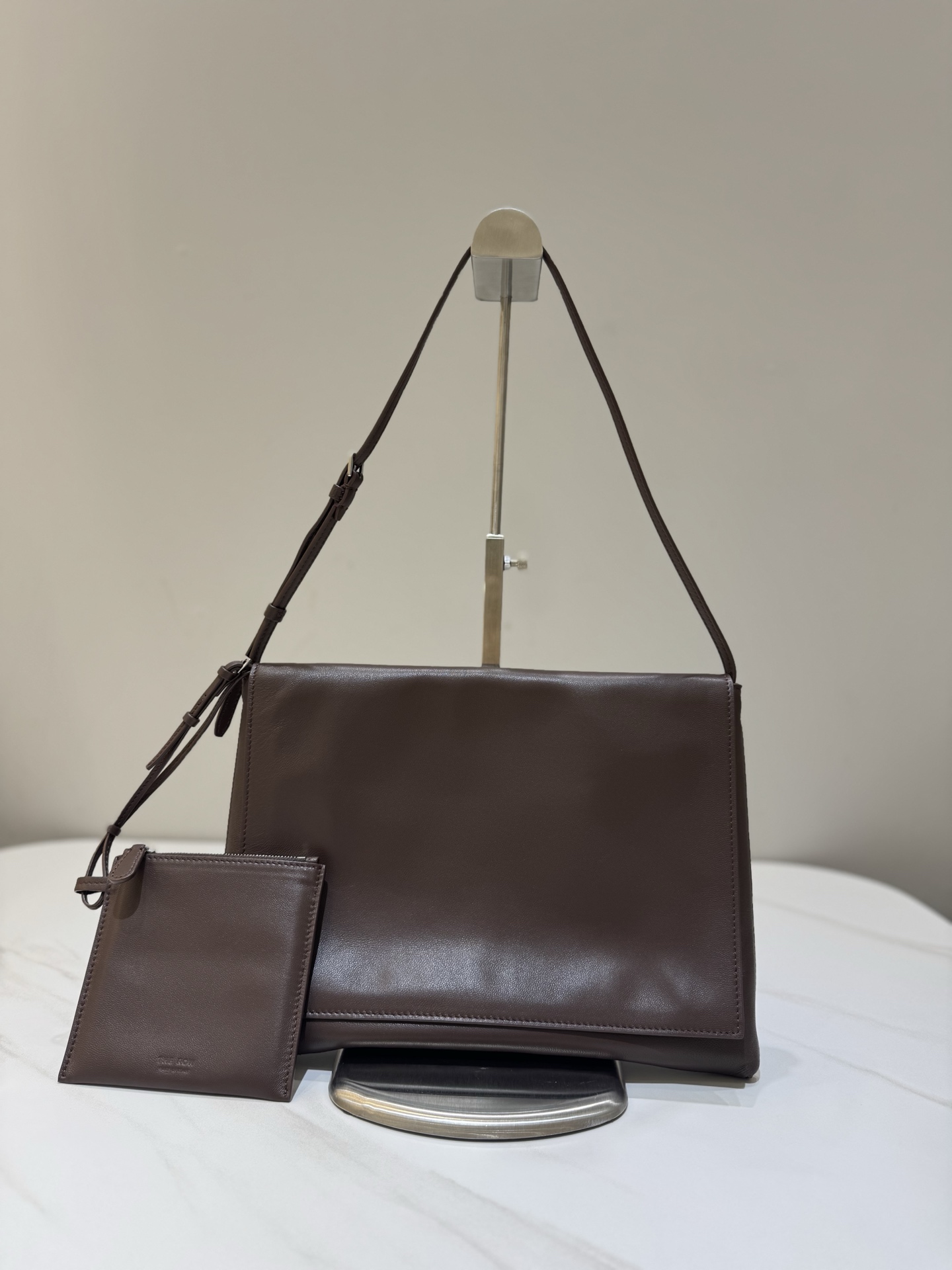Suede Flap Messenger Bag Adjustable Strap Coin Purse Charm