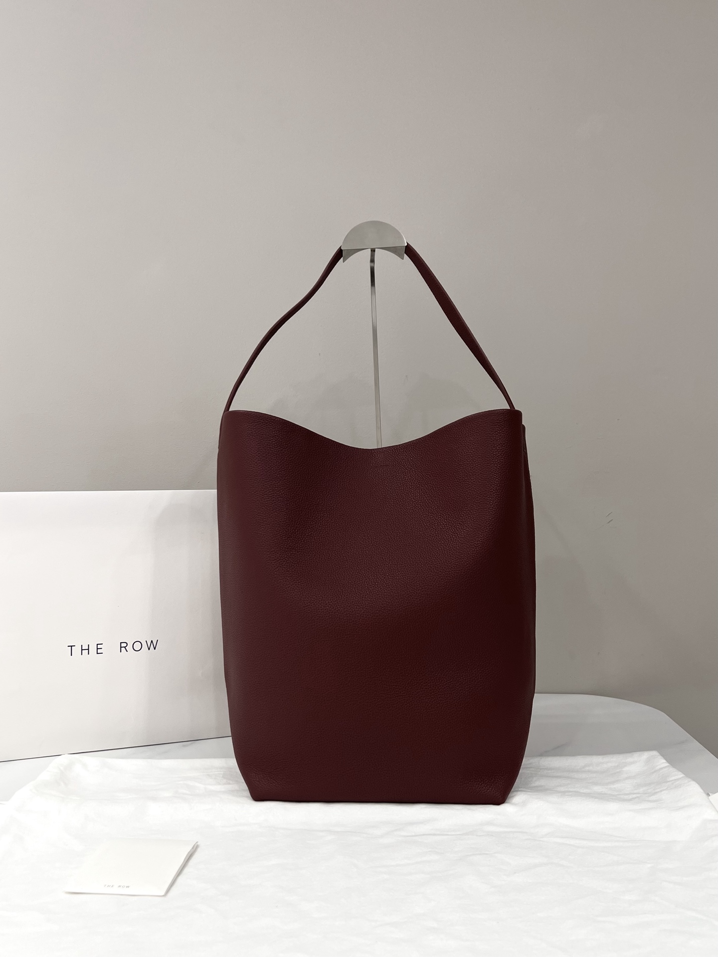 Sac seau en agneau, grand, bordeaux, épaule