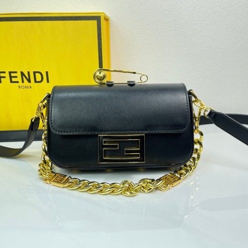 Fendi Versace Alliance Baguette Bag Nappa Leather With Chain Decoration 1 Fendi Versace Alliance Baguette Bag Nappa Leather With Chain Decoration