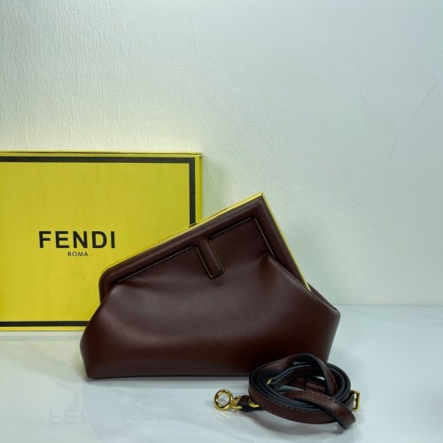 Fendi First Small Nappa Leather Handbag with Gold Metal Hardware 1 Fendi First Small Nappa Leather Handbag with Gold Metal Hardware
