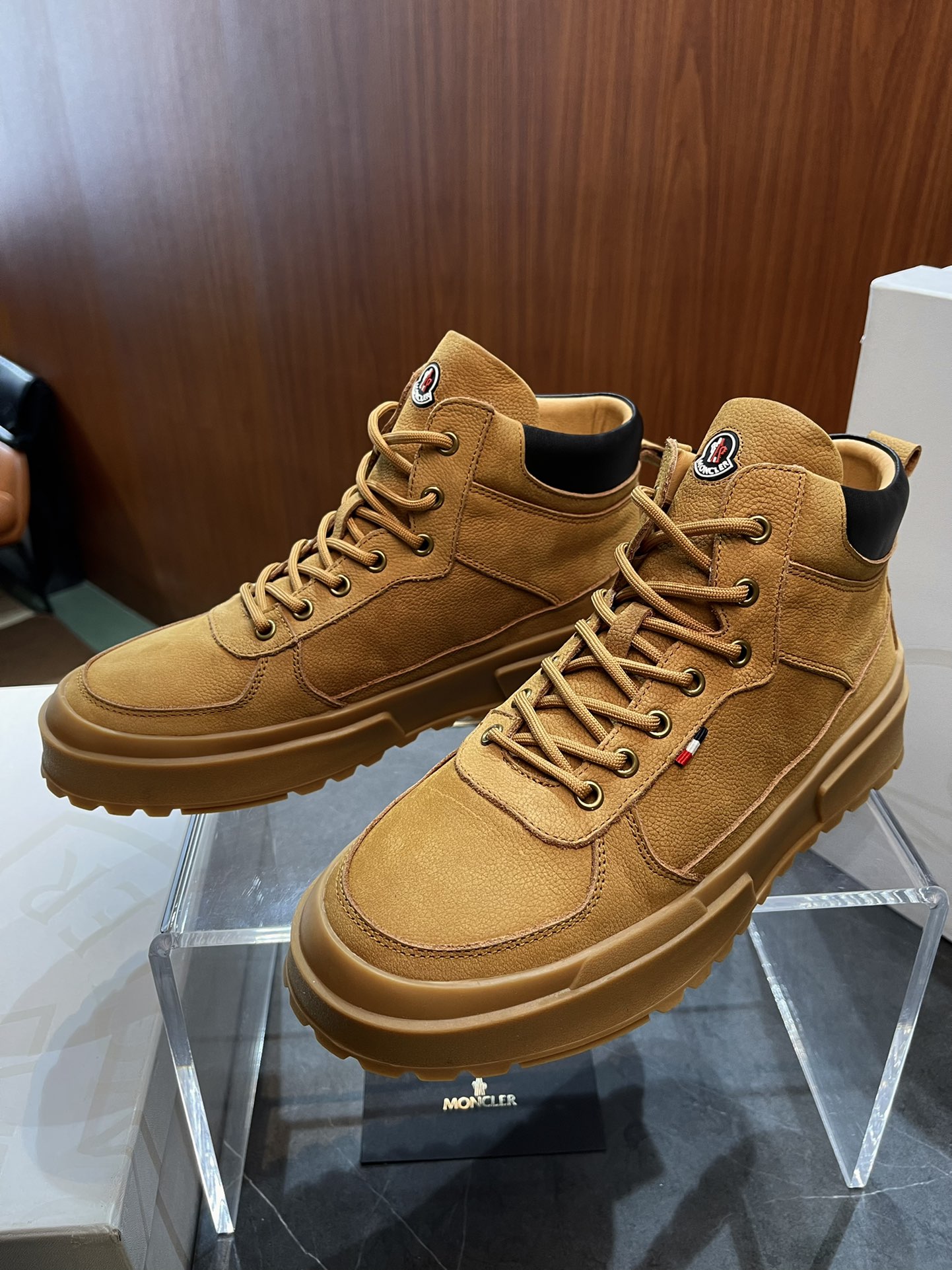 Zapatos de trabajo Moncler de caña alta con cordones, talla ♞; 39~45, disponible en 3 colores, fino y cálido,…