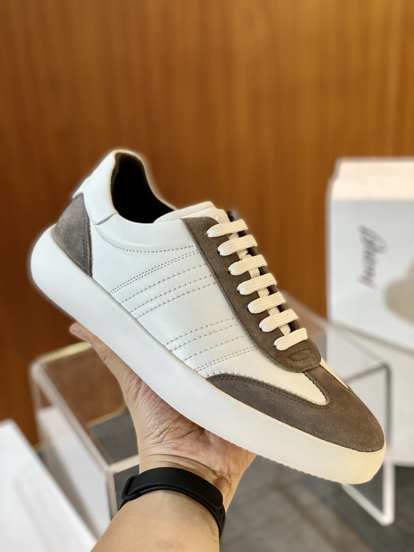 Brioni Men's Golf Capsule Black Leather Casual Lace-Up Sneakers 9 i1745402151418 5235 0 6