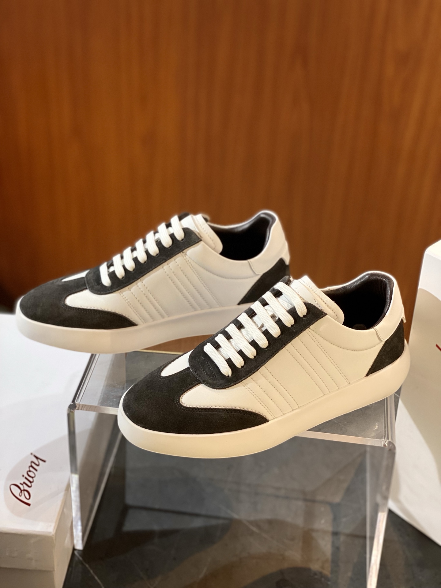 Brioni Men's Golf Capsule Black Leather Casual Lace-Up Sneakers 5 i1745402151418 9320 0 4