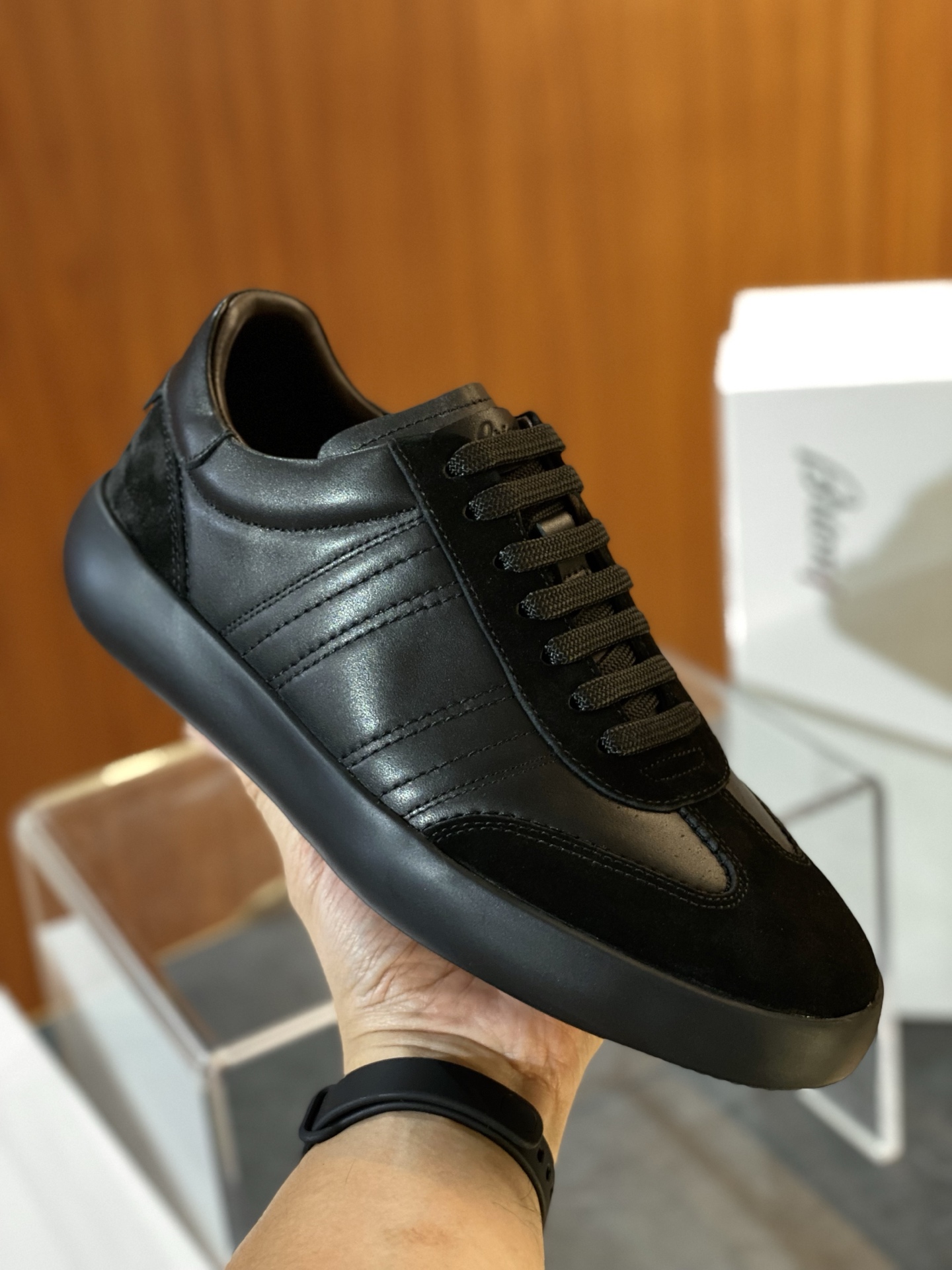 Brioni Men's Golf Capsule Black Leather Casual Lace-Up Sneakers 3 i1745402151425 4092 0 0
