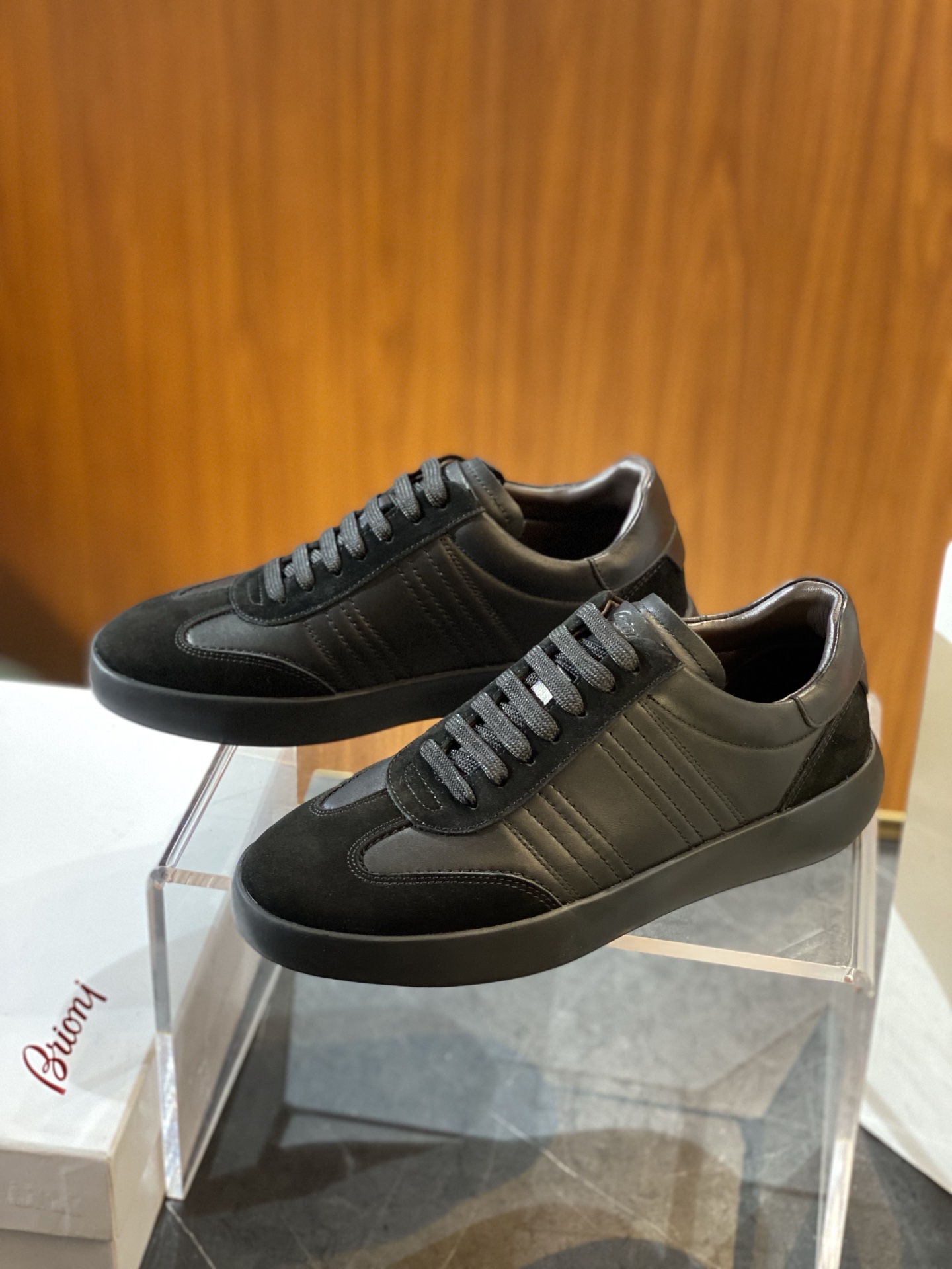 Brioni Men's Golf Capsule Black Leather Casual Lace-Up Sneakers 2 i1745402153489 2526 0 1