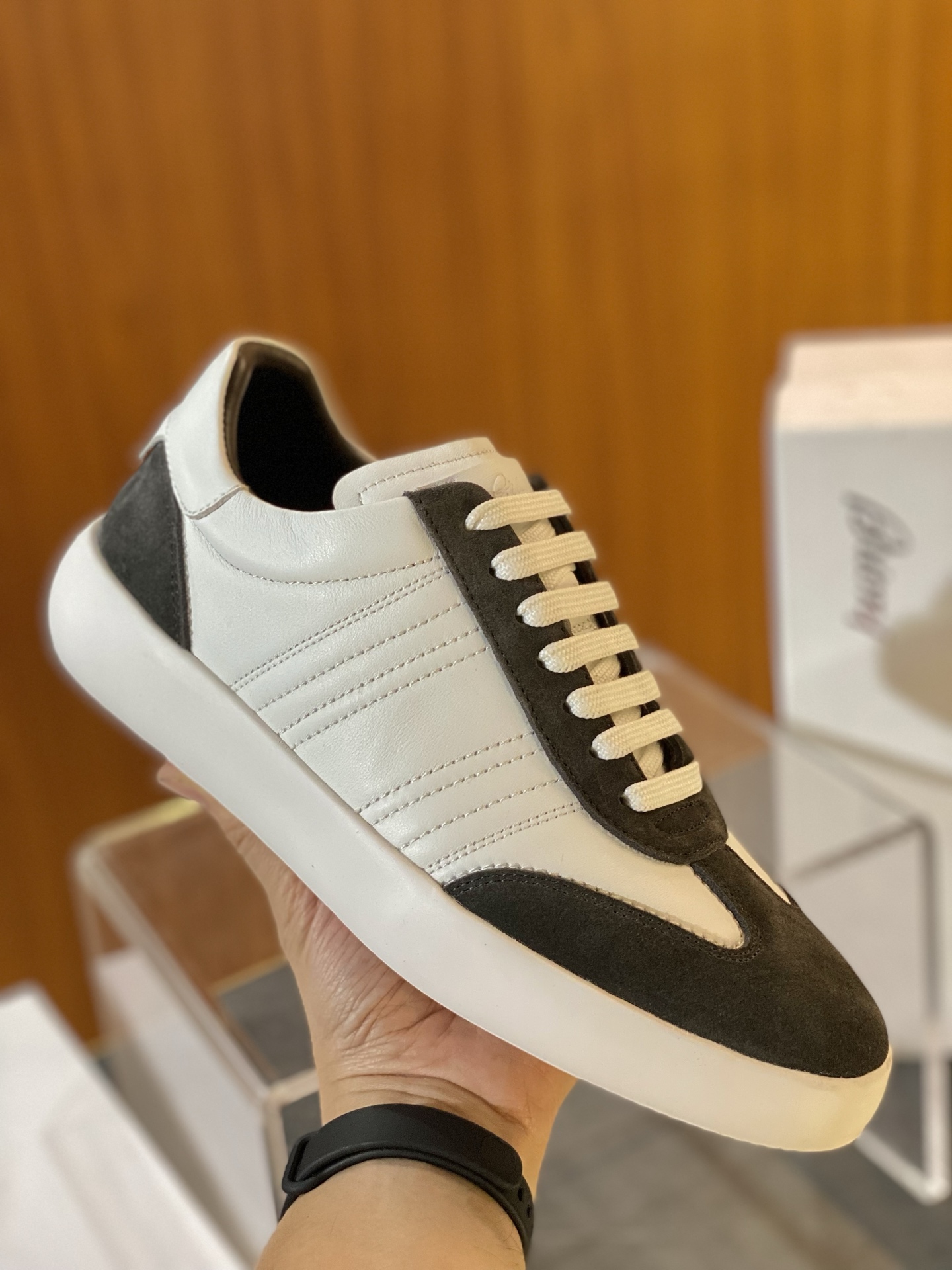 Brioni Men's Golf Capsule Black Leather Casual Lace-Up Sneakers 6 i1745402153530 7184 0 3