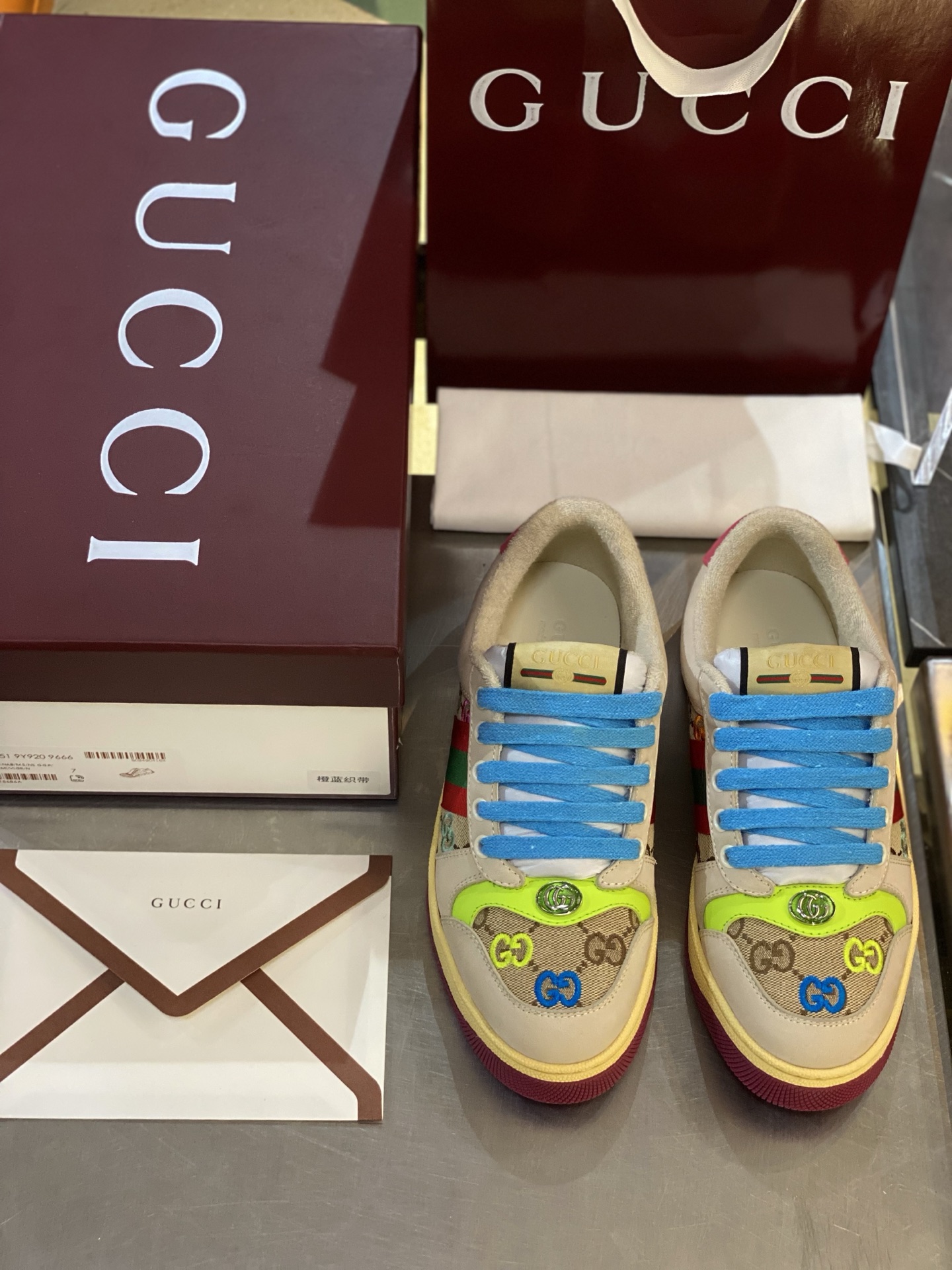 Gucci Screener Sneakers in Multicolor Canvas with Striped Web Detail 8 i1749732167066 8869 0 7