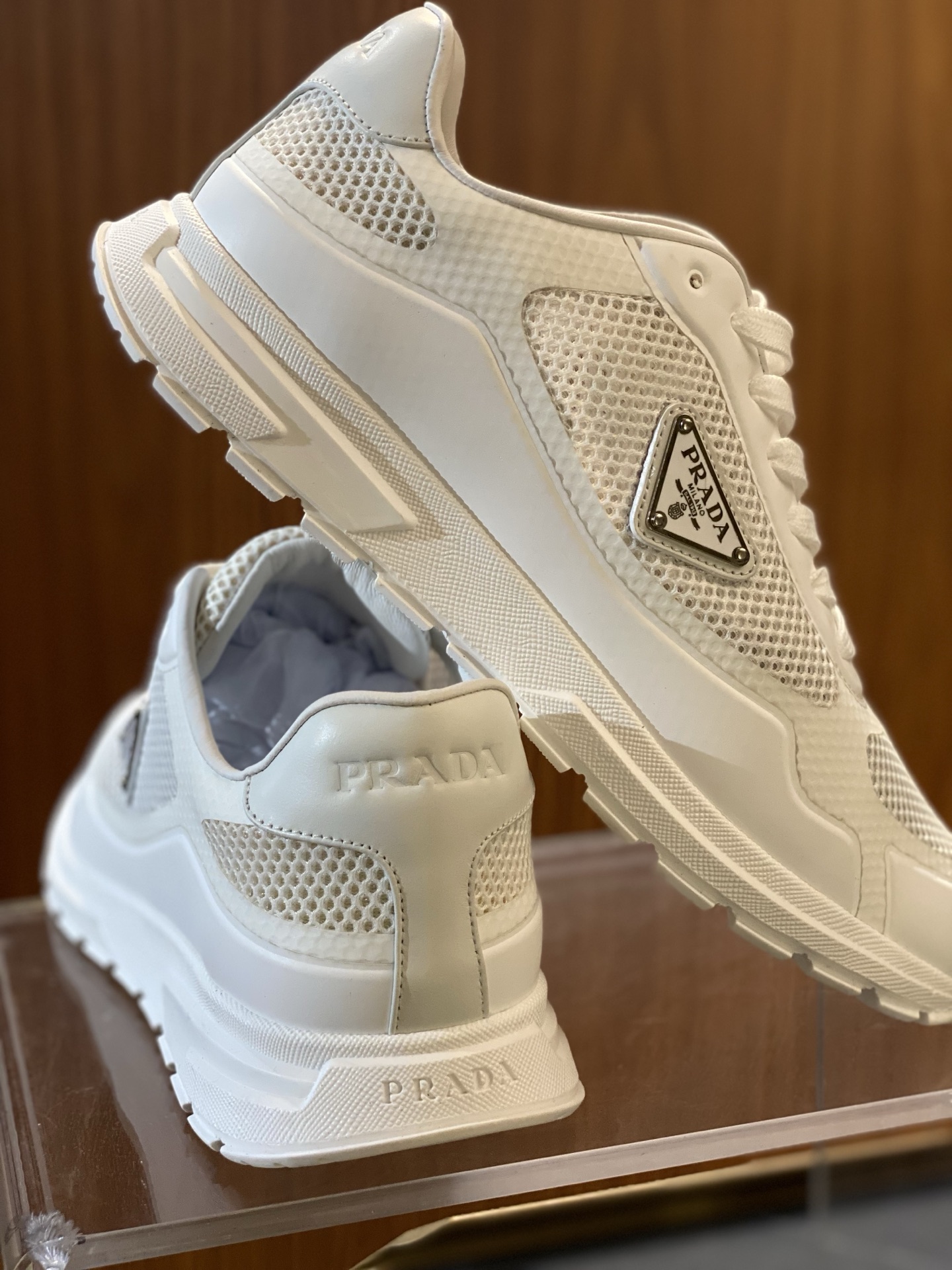 Prada Prax 2.0 White Fabric Sneakers Breathable Summer Shoes for Men 9 i1753005348376 4519 0 6