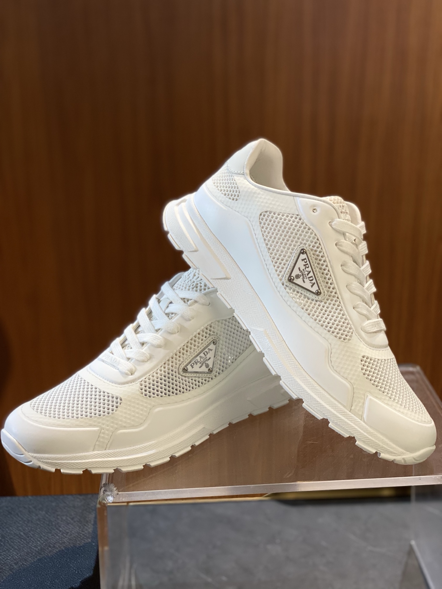 Prada Prax 2.0 White Fabric Sneakers Breathable Summer Shoes for Men 8 i1753005349735 8149 0 5