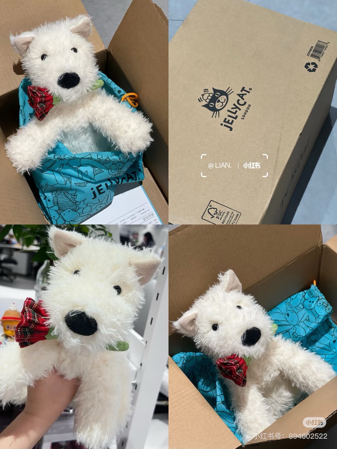 谁能拒绝软软修勾，jellycat新品首发，情人节西高地告白门罗苏格兰梗！！比想象中大好多啊，软乎乎哒好值！！ 7