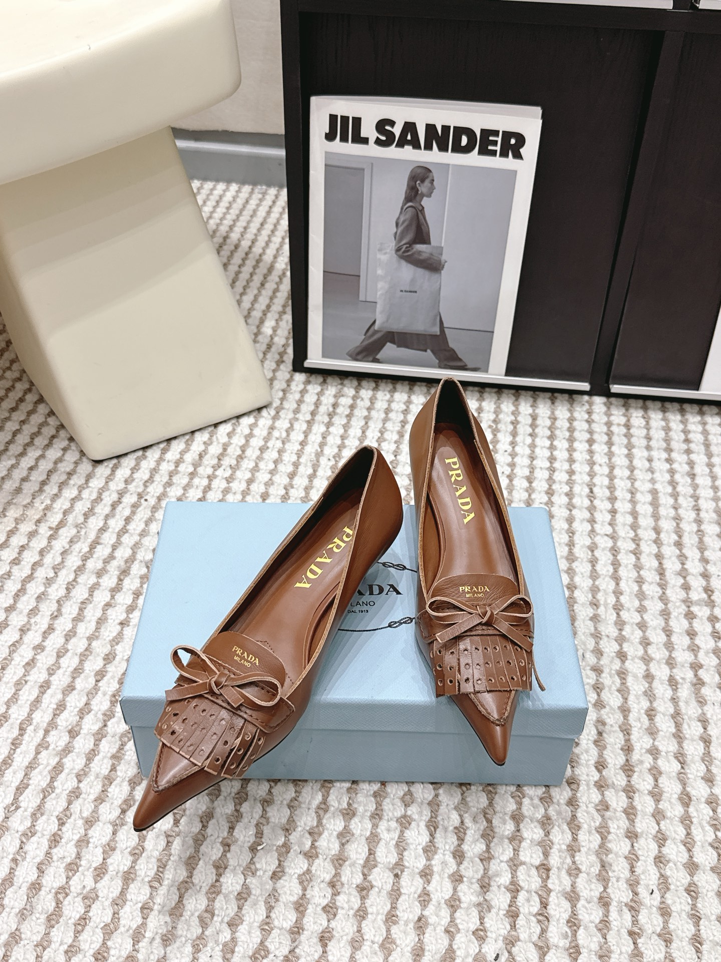 Prada Style Black Leather Women's Shoes style reference detail image 3 from source 784886