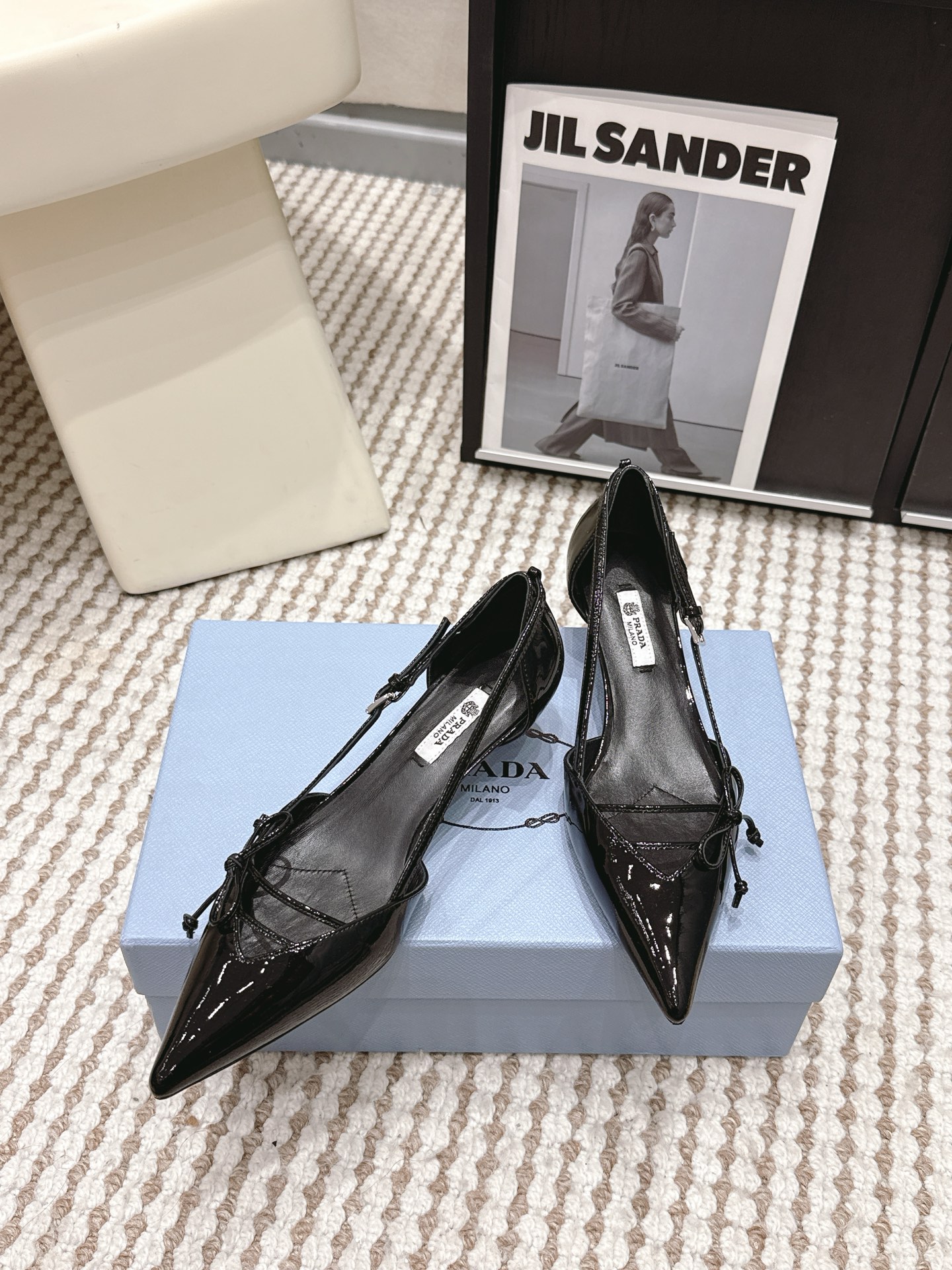 Prada Style Leather Women's Shoes style reference detail image 4 from source 784896
