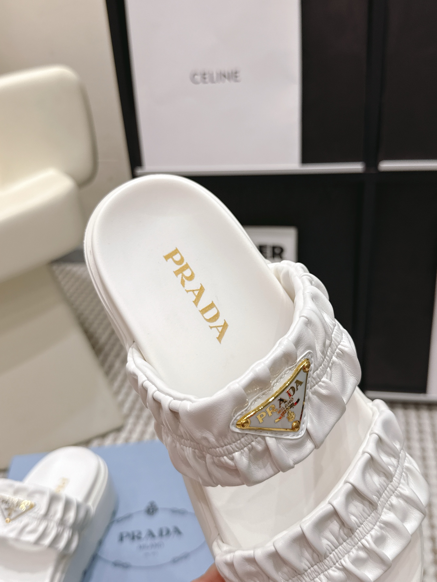 Prada Style Leather Women's Shoes style reference detail image 6 from source 784893