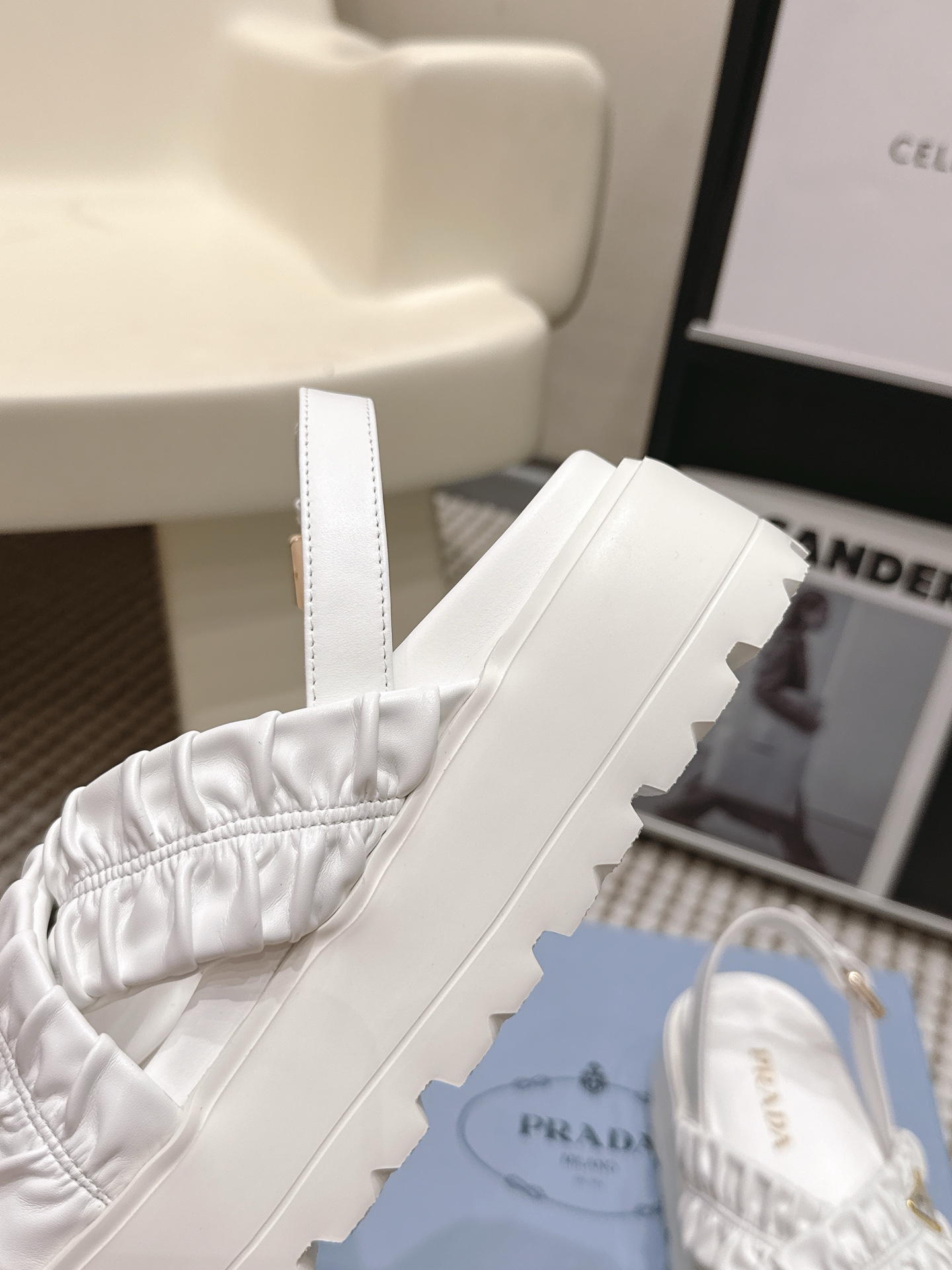 Prada Style Leather Women's Shoes style reference detail image 7 from source 784890
