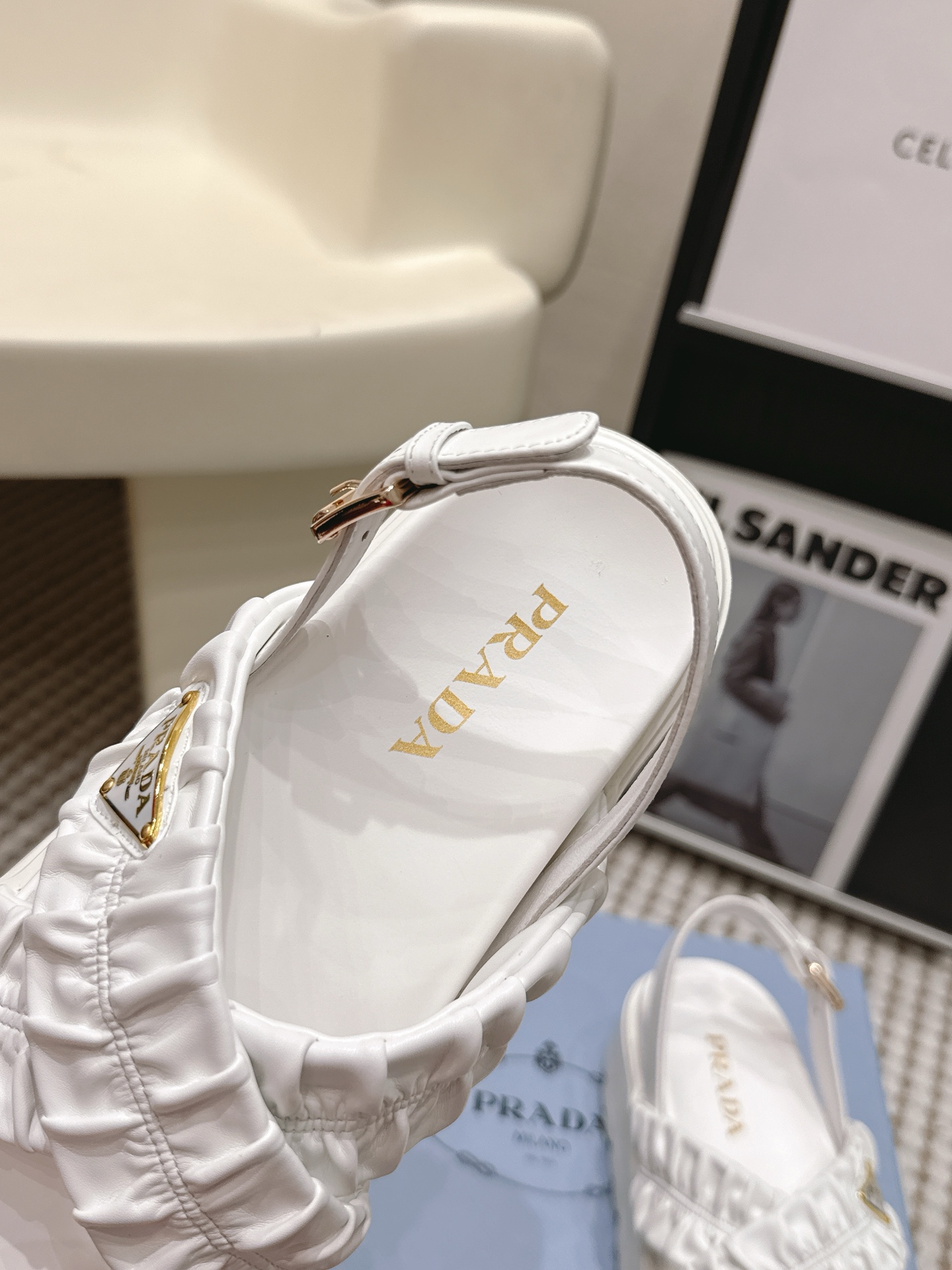 Prada Style Leather Women's Shoes style reference detail image 6 from source 784890