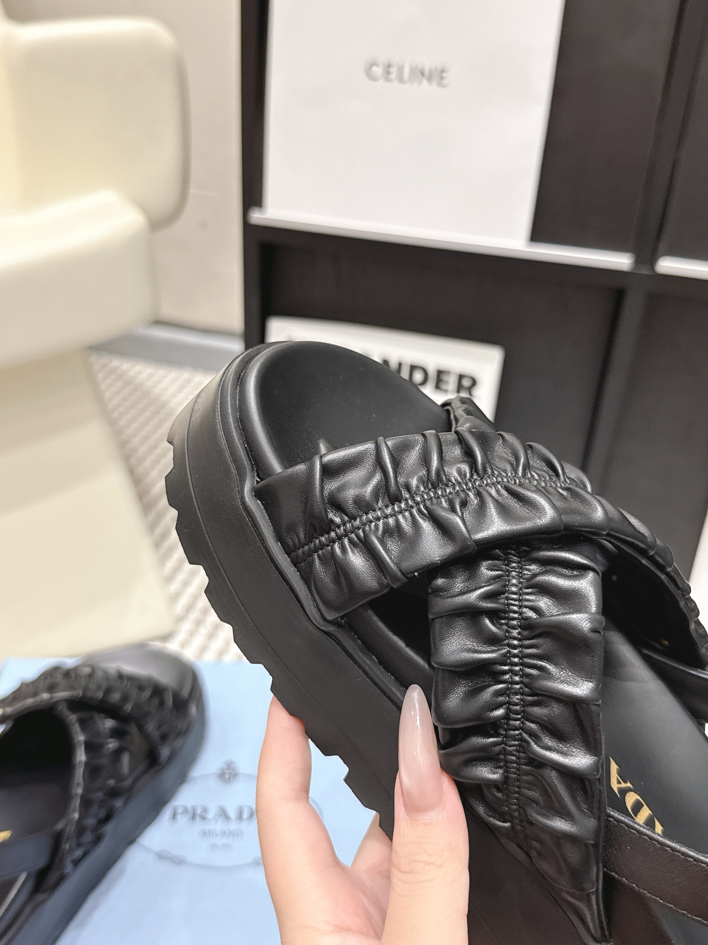 Prada Style Leather Women's Shoes style reference detail image 8 from source 784891