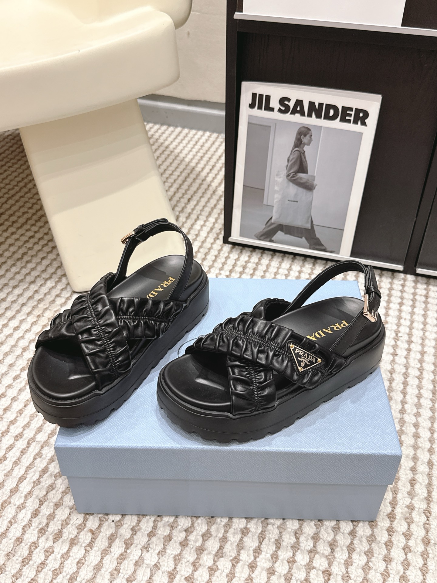 Prada Style Leather Women's Shoes style reference detail image 3 from source 784891