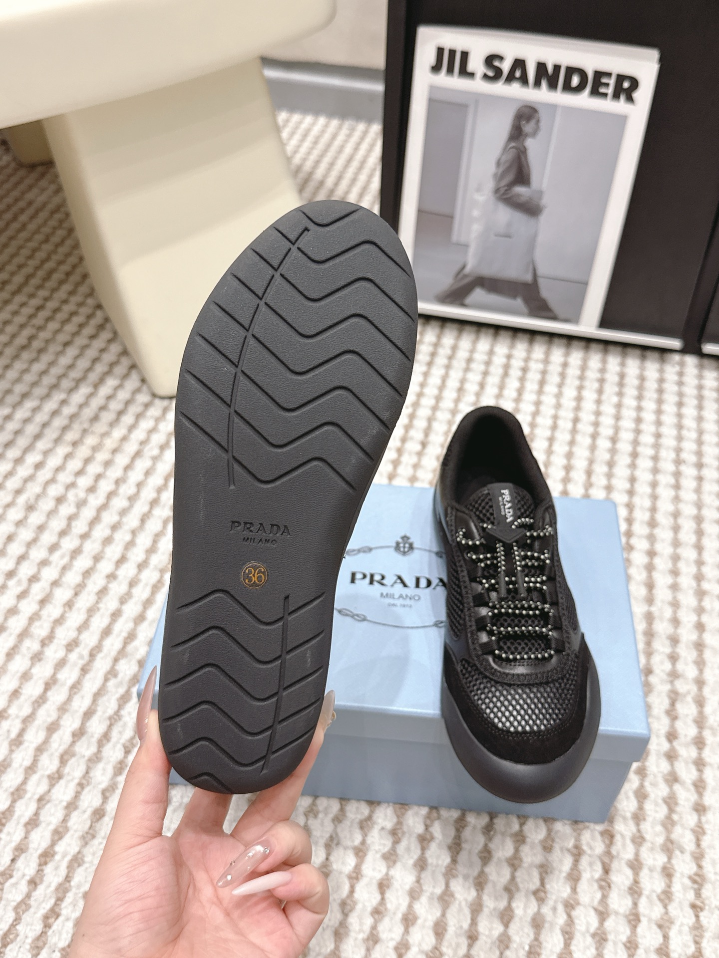 Prada Style Leather Women's Shoes style reference detail image 9 from source 784917