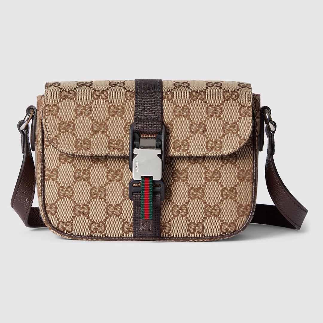 Gucci Bolsos cruzados y bandoleras Beige Marrón Hombres Lona Fashion Mini