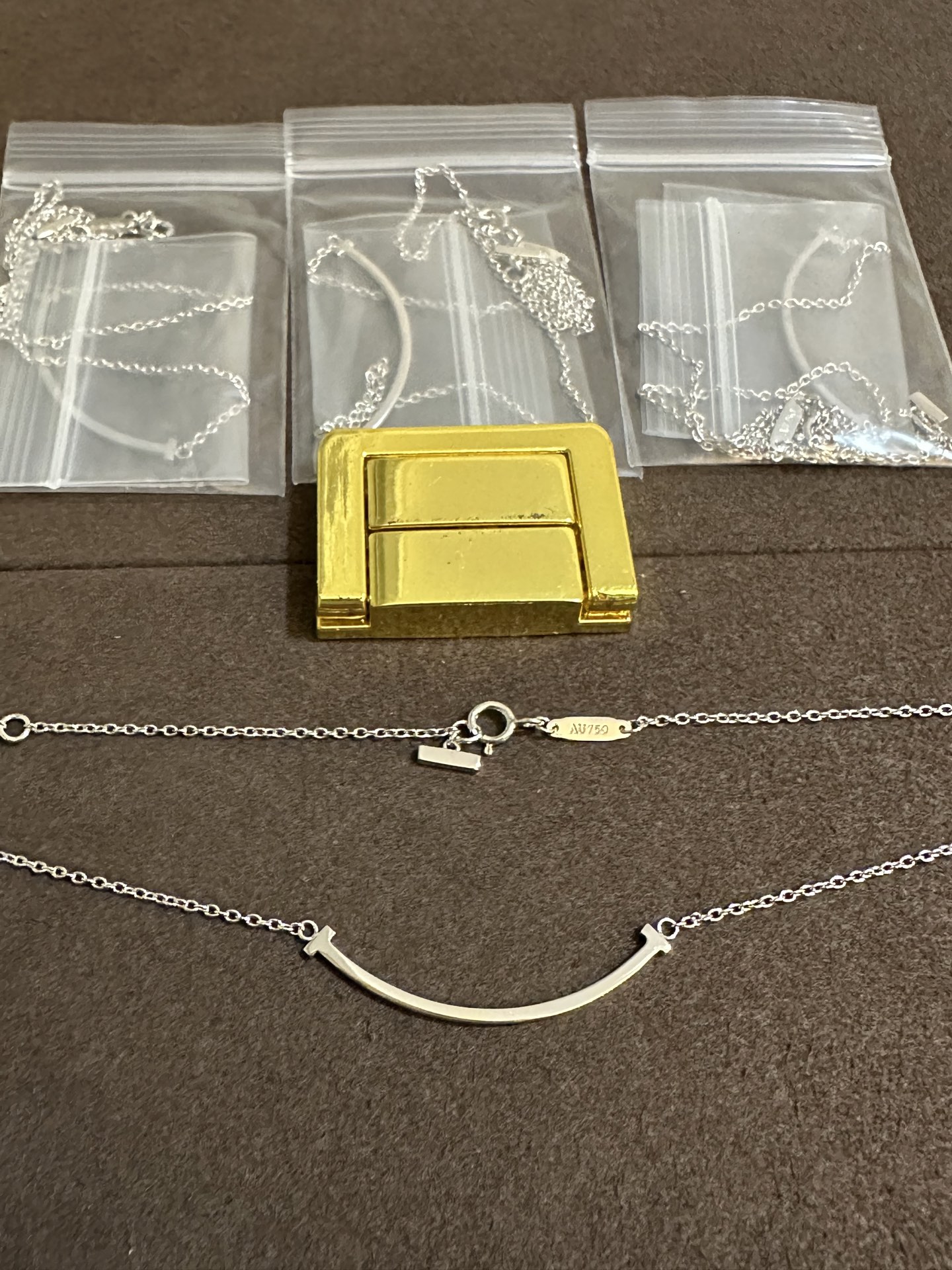 纯银顶级版蒂芙尼中号笑脸银色光面项链