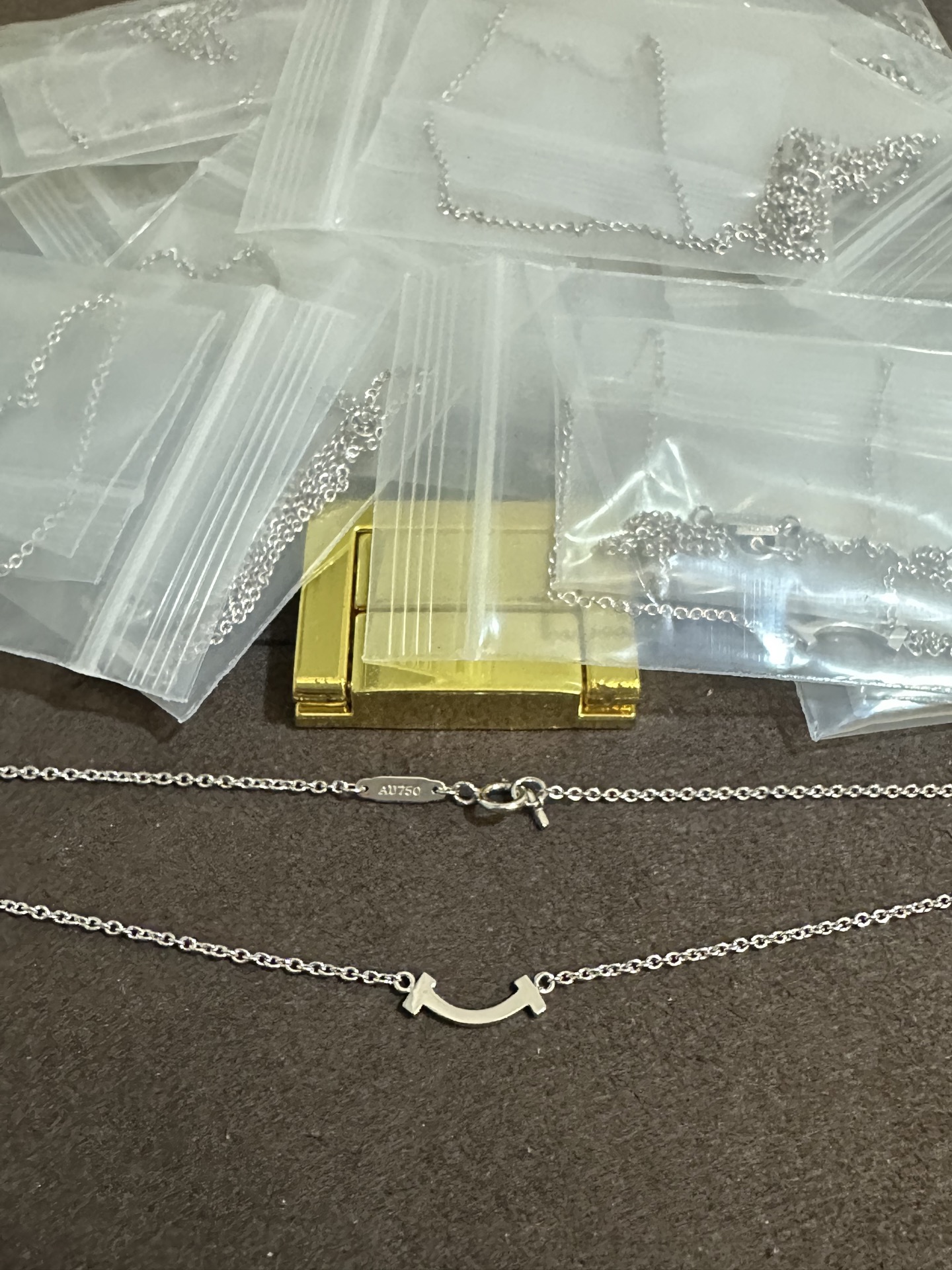 Tiffany Pure Silver Top Tier Mini Smile Necklace