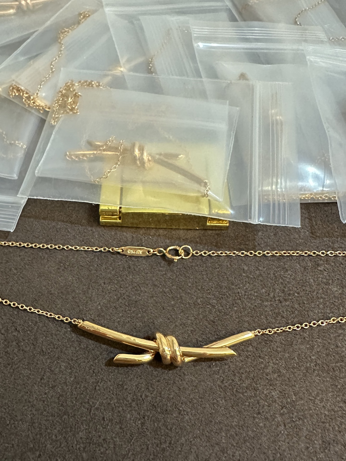 纯银顶级版蒂芙尼礼结光面项链