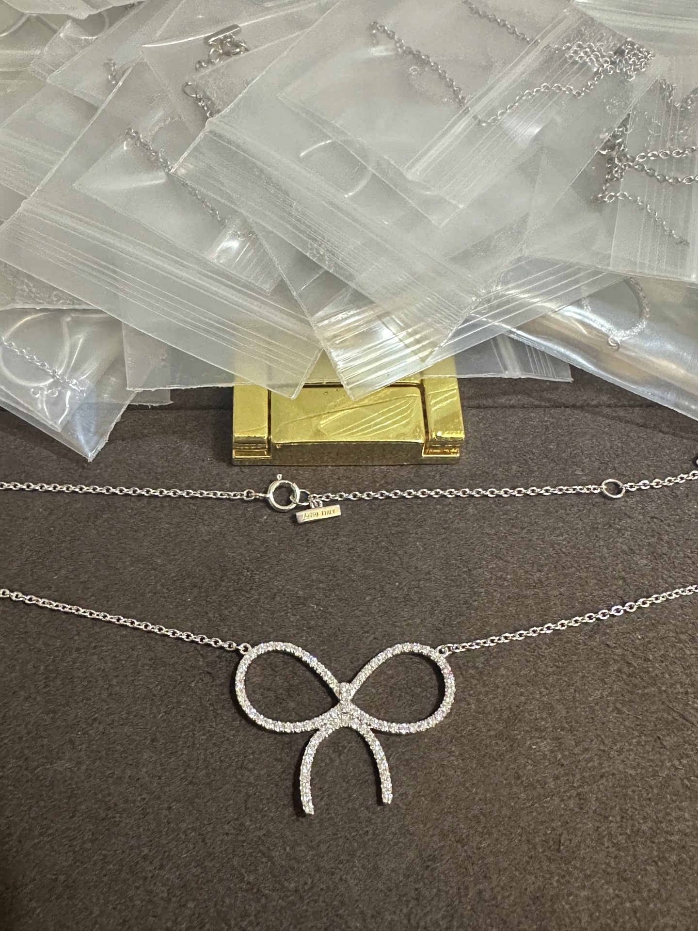 纯银顶级版蒂芙尼银色蝴蝶结项链