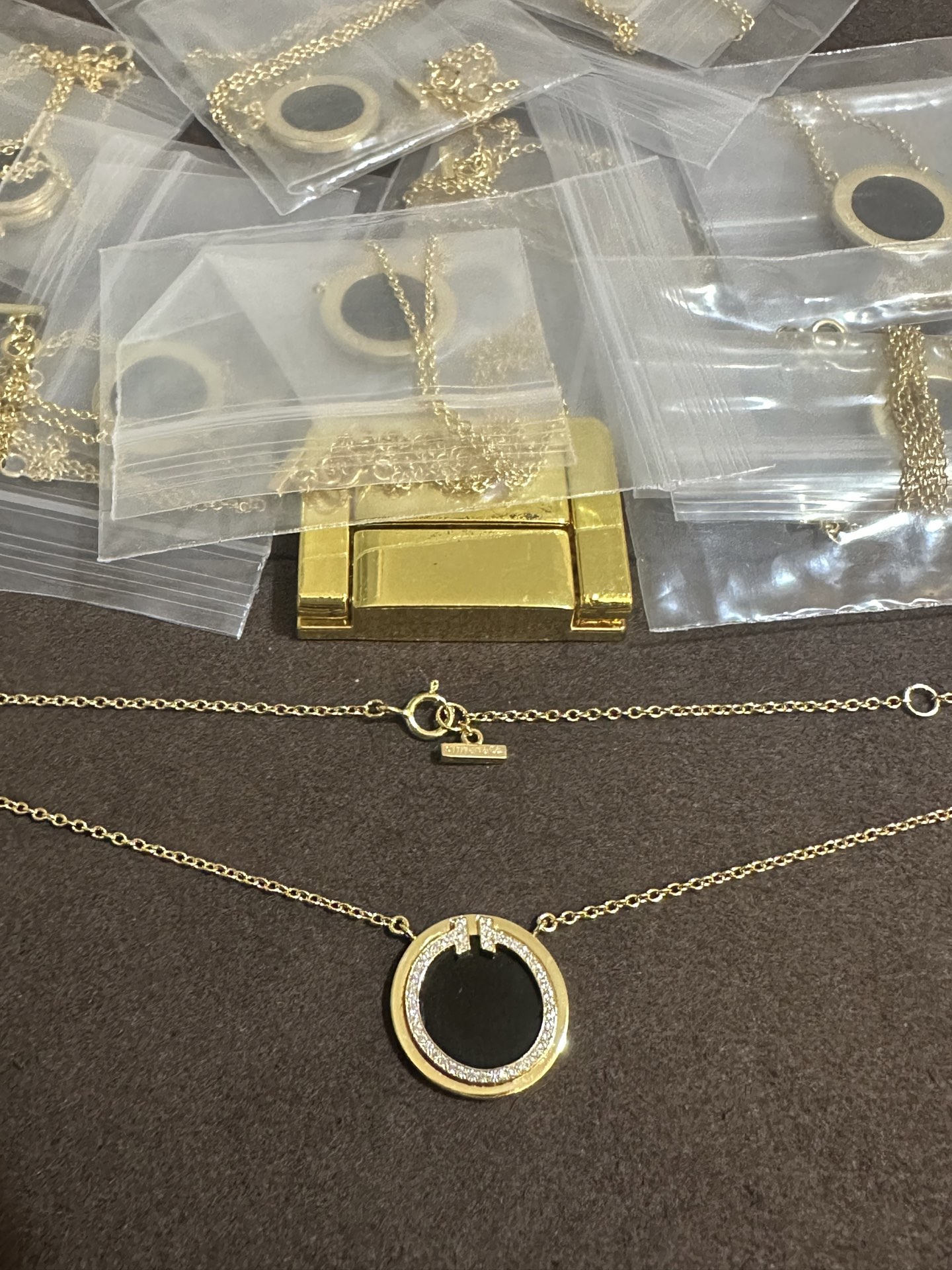 纯银顶级版蒂芙尼大号T形圆圈项链