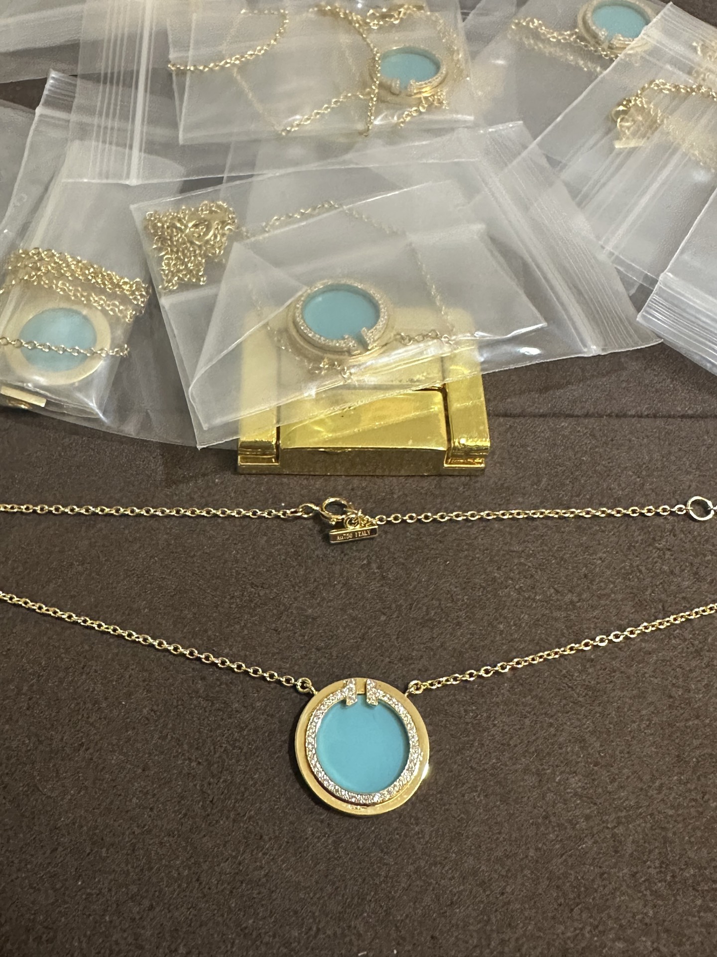 Tiffany Pure Silver Top Tier Large T-Shape Circle Necklace