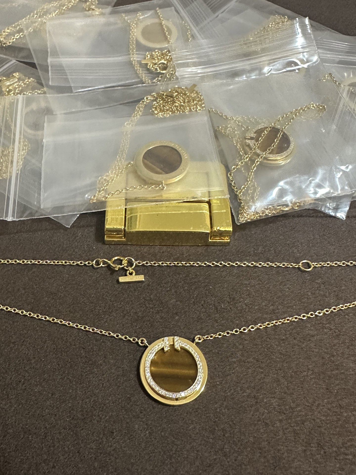 纯银顶级版蒂芙尼大号T形圆圈项链