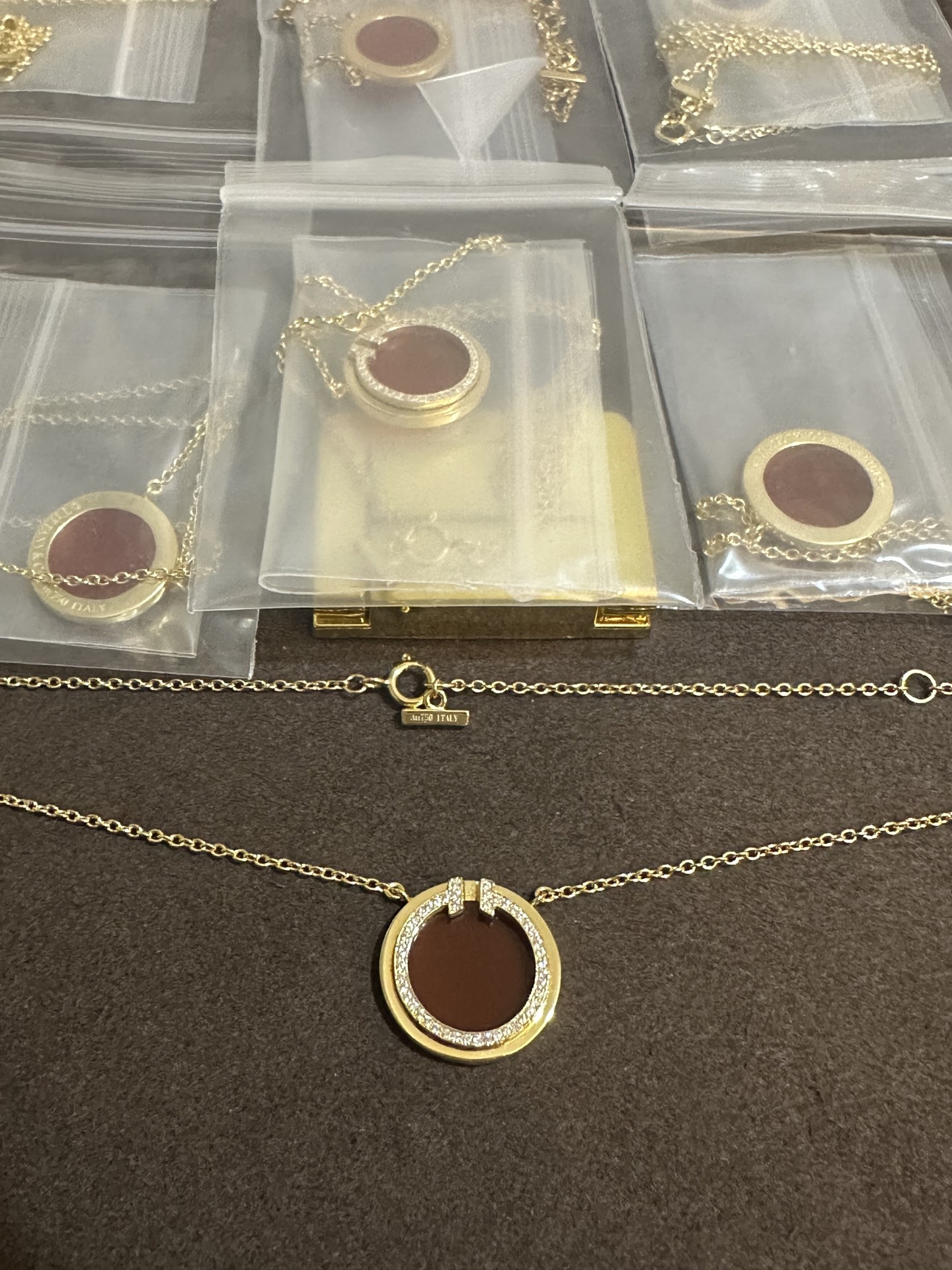 纯银顶级版蒂芙尼大号T形圆圈项链